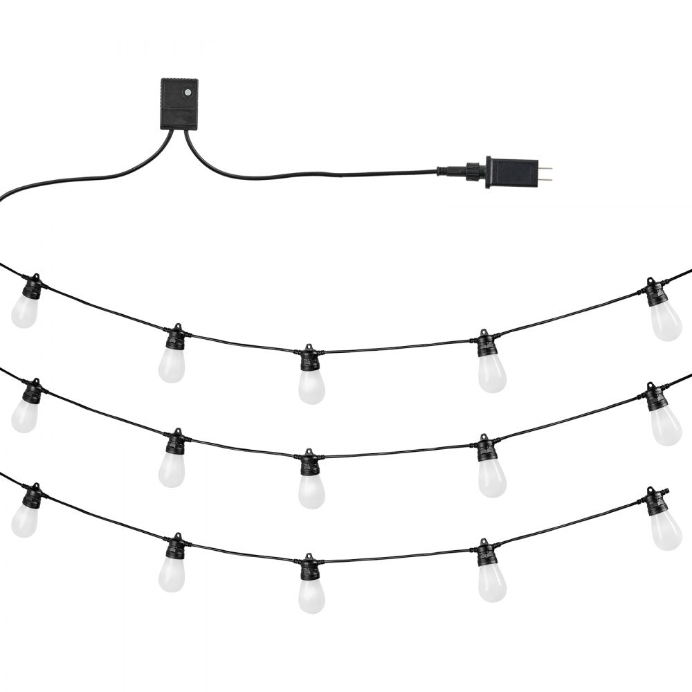 VEVOR 50FT RGB Outdoor String Lights Patio Waterproof Lights with APP Control