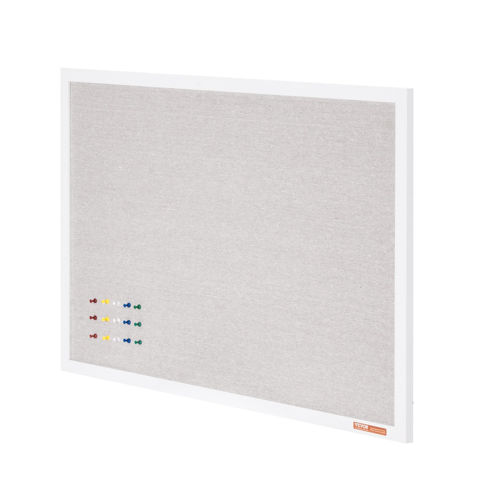 VEVOR 48"x36" White Cork Board with Linen Surface Wall-Mounted Bulletin Board