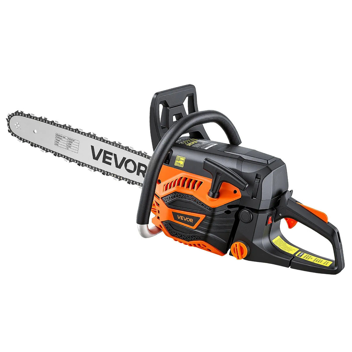 18" 52CC Gas-Powered Chainsaw, 2.55 HP 2-Stroke Engine