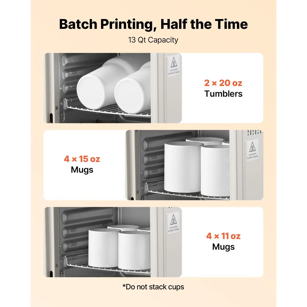 Vevor Sublimation Oven Machine – 13 Qt | Fits 20oz Tumblers | Complete Starter Kit