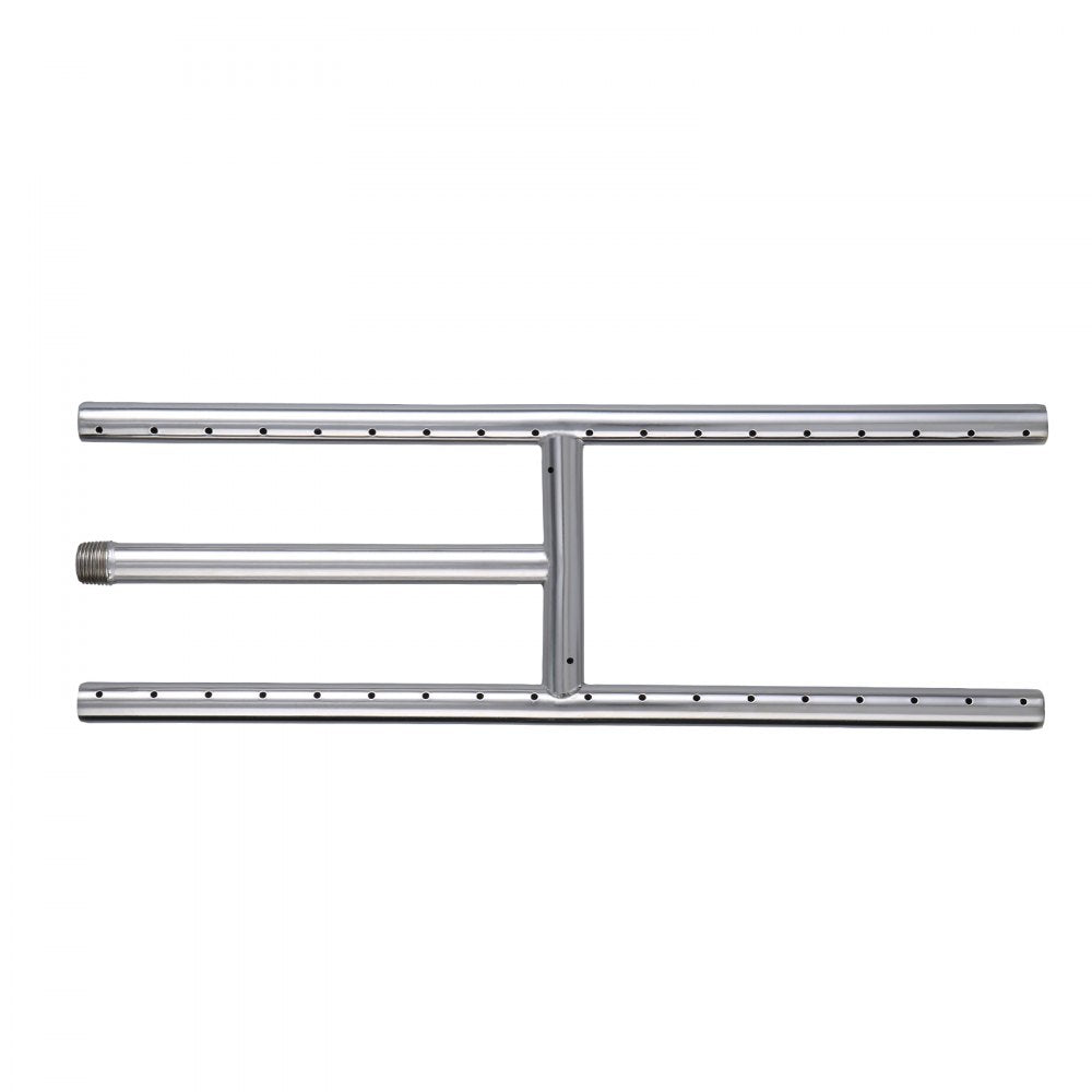 VEVOR 6 x 18 inch Drop-in Fire Pit Pan, Rectangular Stainless Steel Fire Pit Burner, Natural & Propane Gas Fire Pan H-Burner 90,000 BTU for Indoor or Outdoor Use