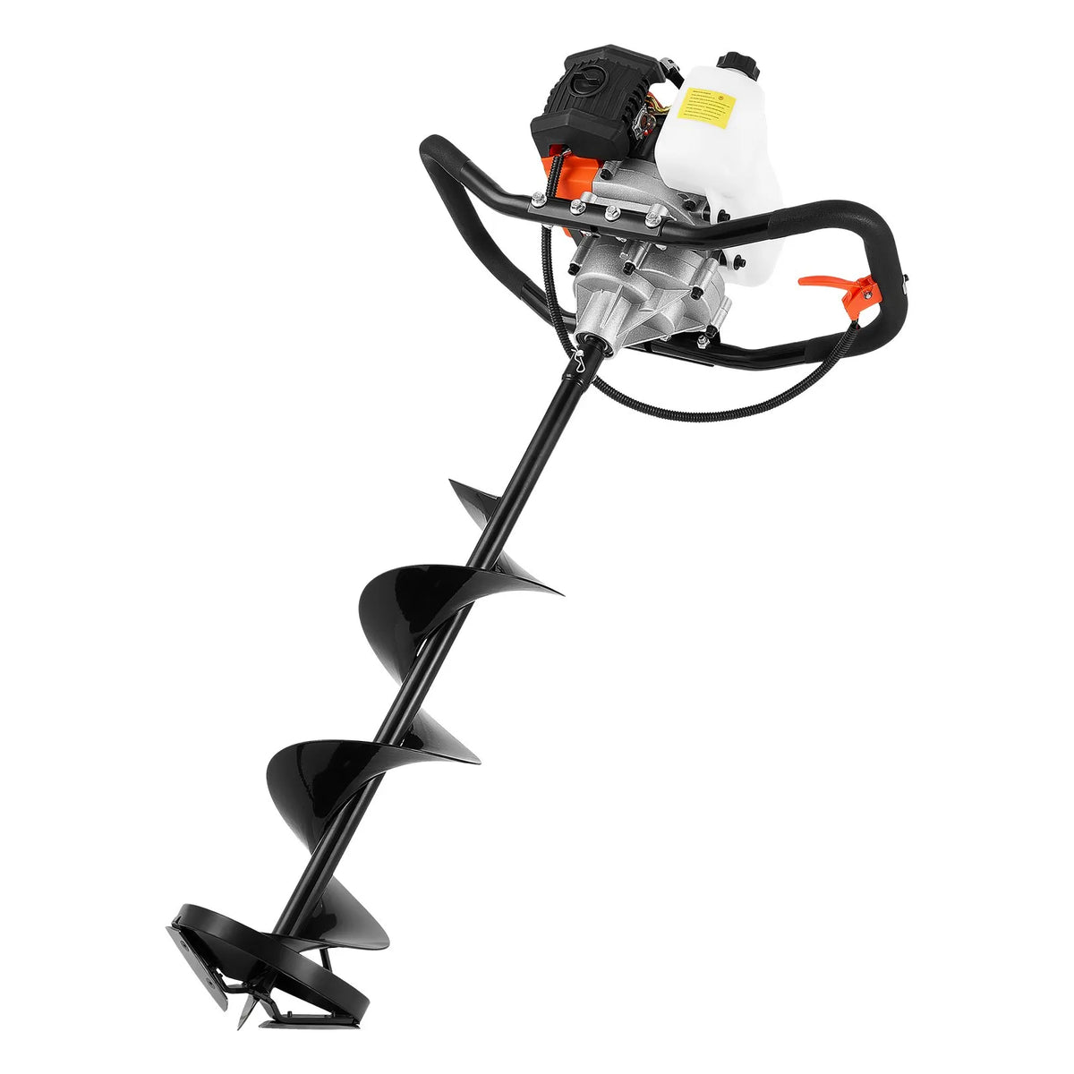 43cc 2-in-1 Gas Powered Ice & Earth Auger, 8" Drill Bit, 2-Stroke Engine, Heavy-Duty Ice Fishing & Post Hole Digger