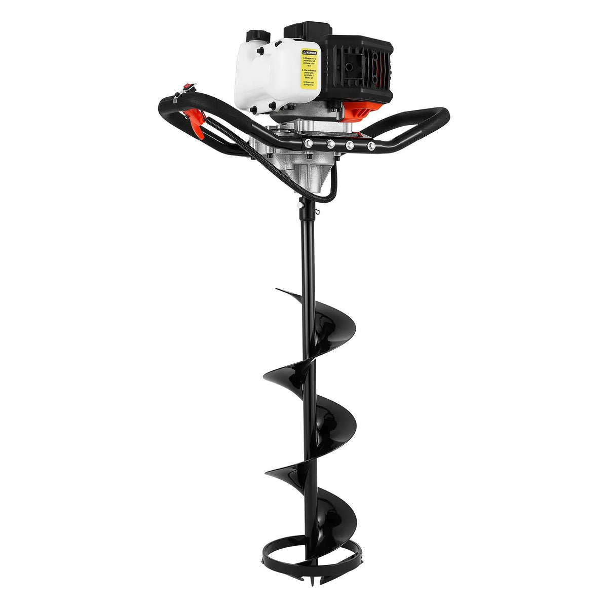 43cc 2-in-1 Gas Powered Ice & Earth Auger, 8" Drill Bit, 2-Stroke Engine, Heavy-Duty Ice Fishing & Post Hole Digger