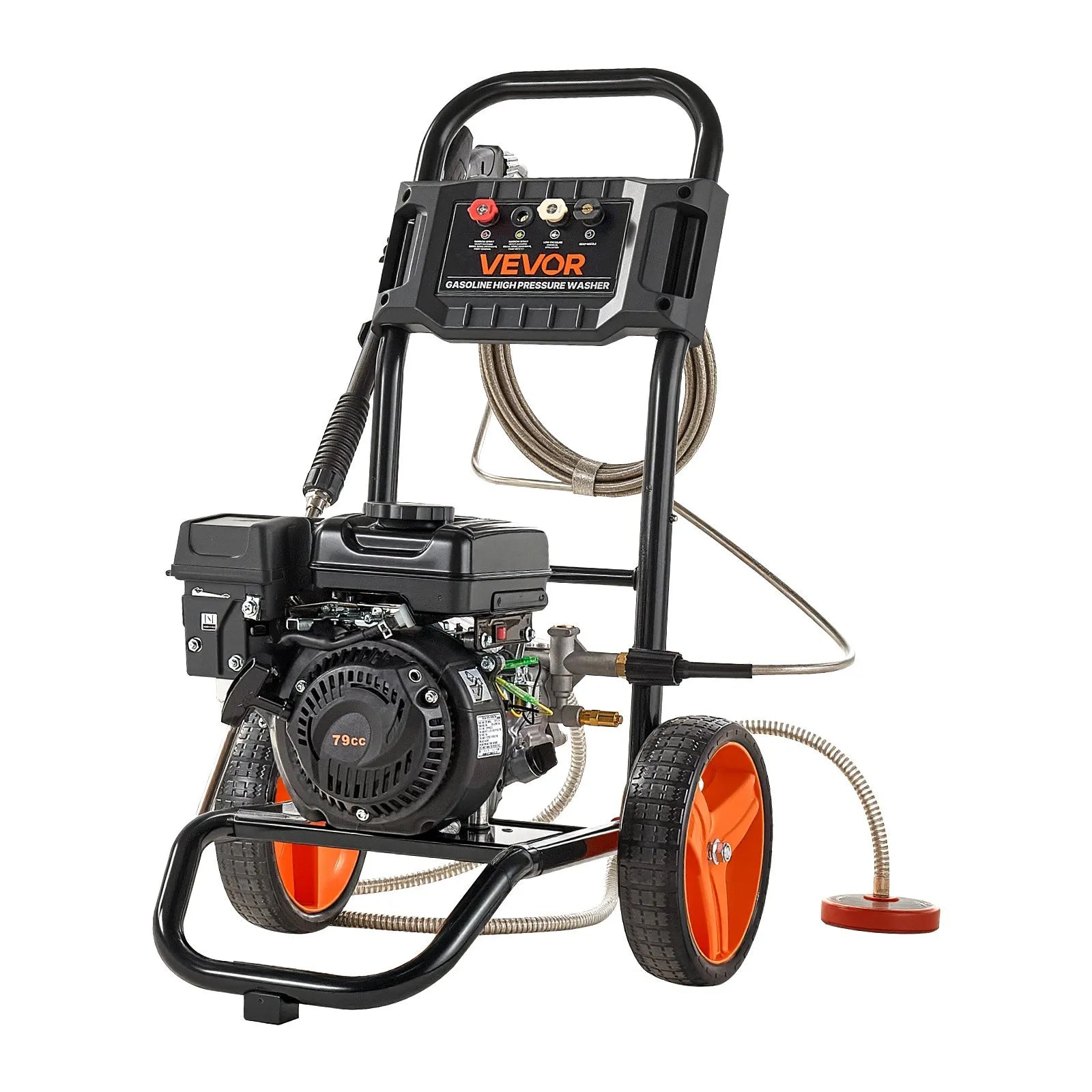 Gas Pressure Washer 2900 PSI 1.85 GPM, Aluminum Pump, 4 Nozzles, 26 ft Hose, Gas Powered Cleaner for Driveways, Cars & Patios