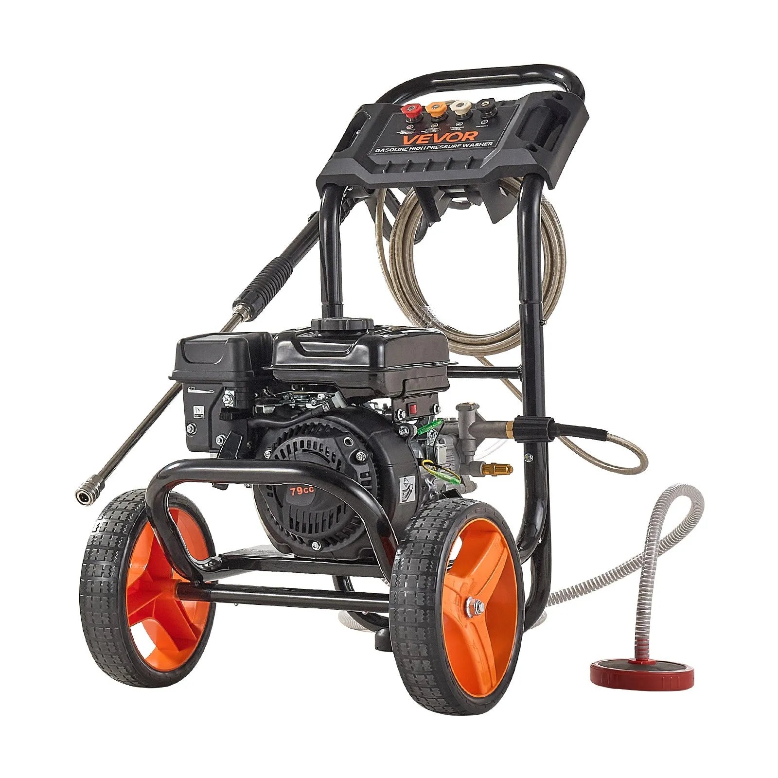 VEVOR Gas Pressure Washer 2900 PSI, 1.85 GPM, Aluminum Pump, 4 Nozzles, 26.3 ft Hose