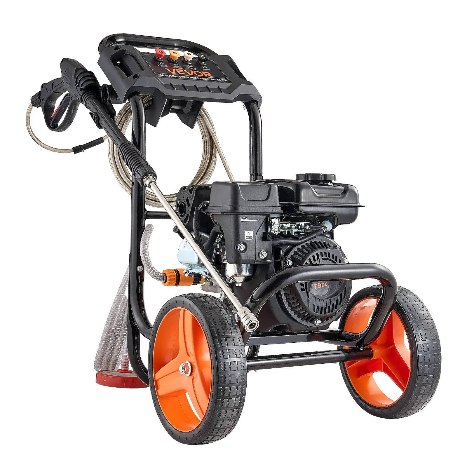 VEVOR Gas Pressure Washer 2900 PSI, 1.85 GPM, Aluminum Pump, 4 Nozzles, 26.3 ft Hose