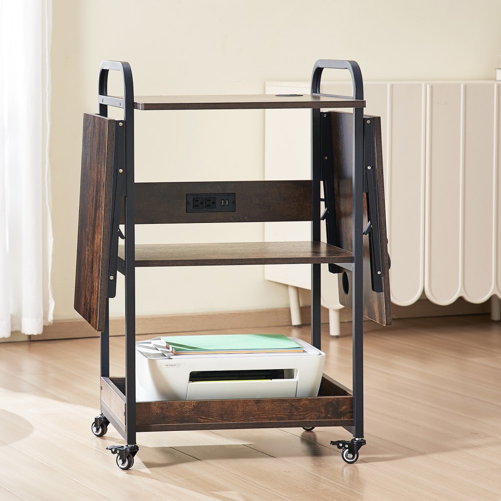 VEVOR Heat Press Table with Charging Station 3 Tier Movable Heat Press Stand