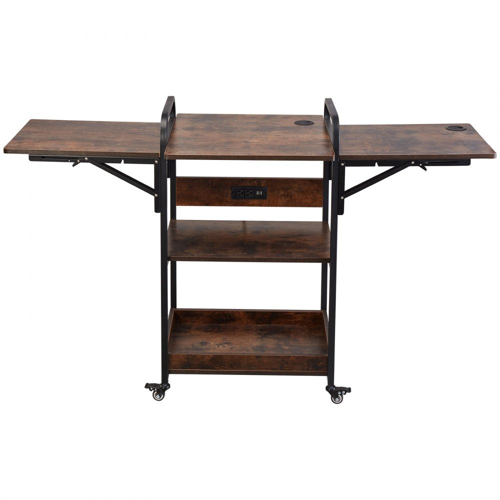 VEVOR Heat Press Table with Charging Station 3 Tier Movable Heat Press Stand