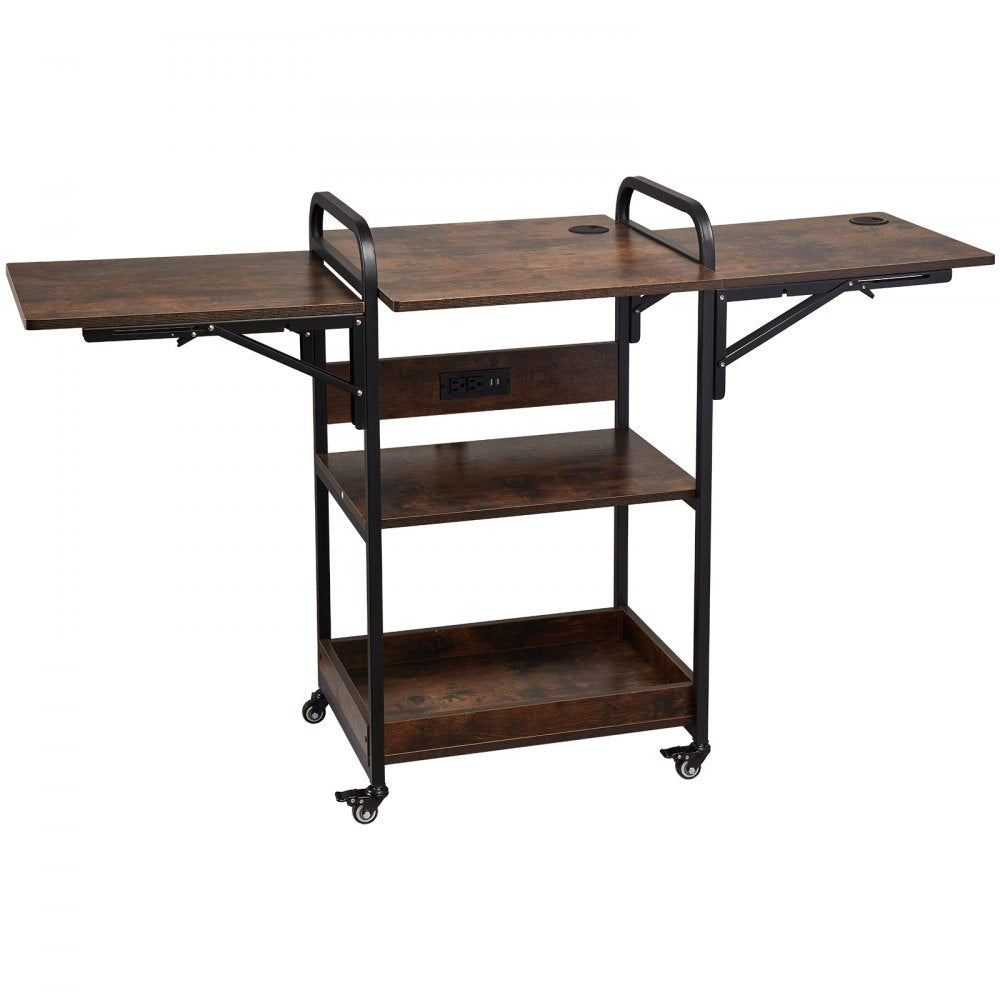 VEVOR Heat Press Table with Charging Station 3 Tier Movable Heat Press Stand