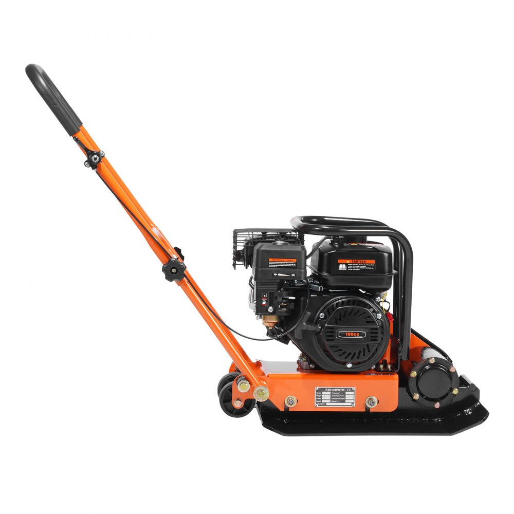 VEVOR Plate Compactor, 6.5 HP 196CC Gas Engine 5,600 VPM, 4,200 lbs Force Vibratory Compaction Tamper with 22.1 x 15.9 in Plate for Walkways, Patios, Asphalts, Paver Landscaping, EPA & CARB Compliant