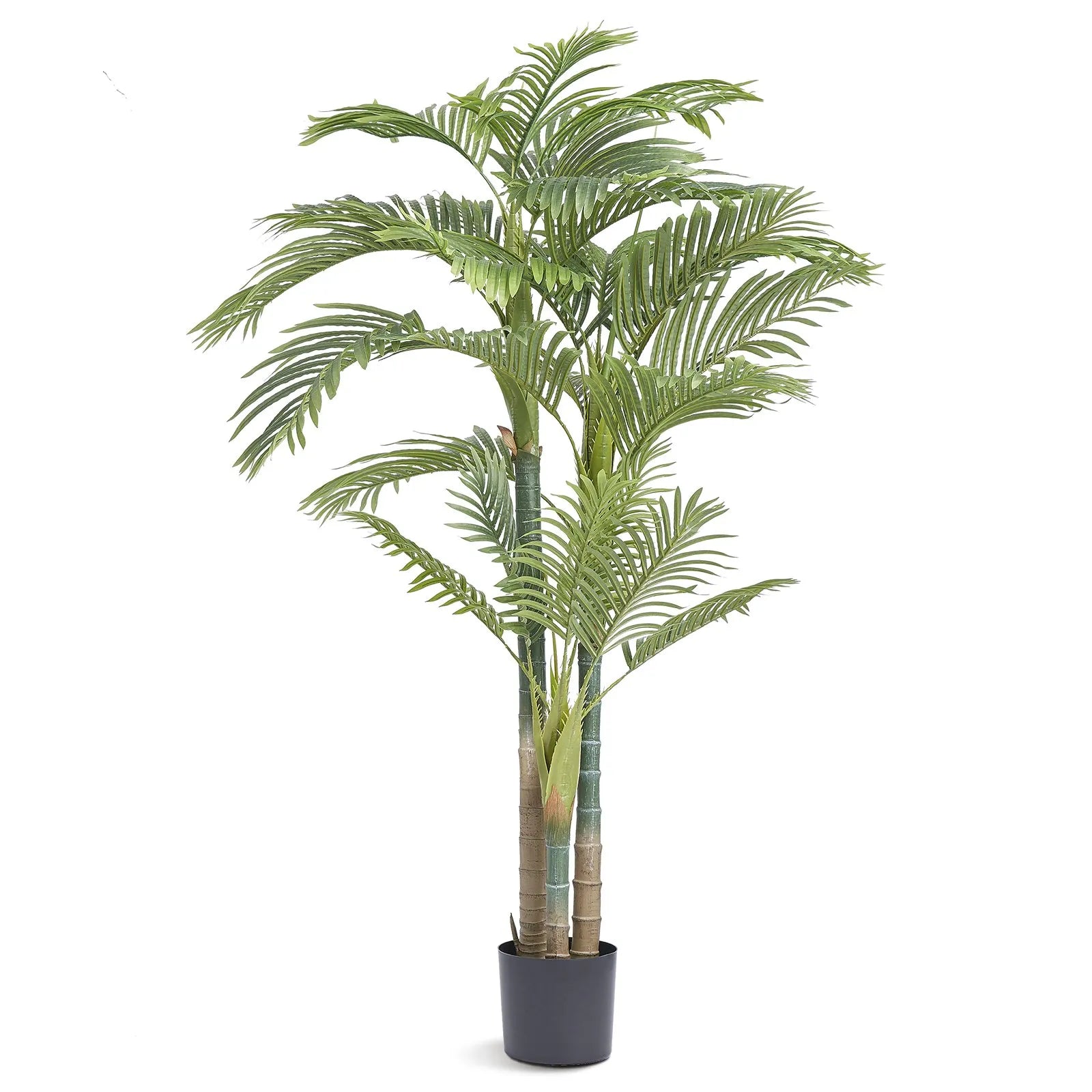 VEVOR Artificial Gold Cane Palm Tree, 6.5 FT Tall Faux Plant, PE Material & Anti-Tip Tilt Protection Low-Maintenance Plant, Lifelike Green Fake Tree for Home Office Warehouse Decor Indoor Outdoor