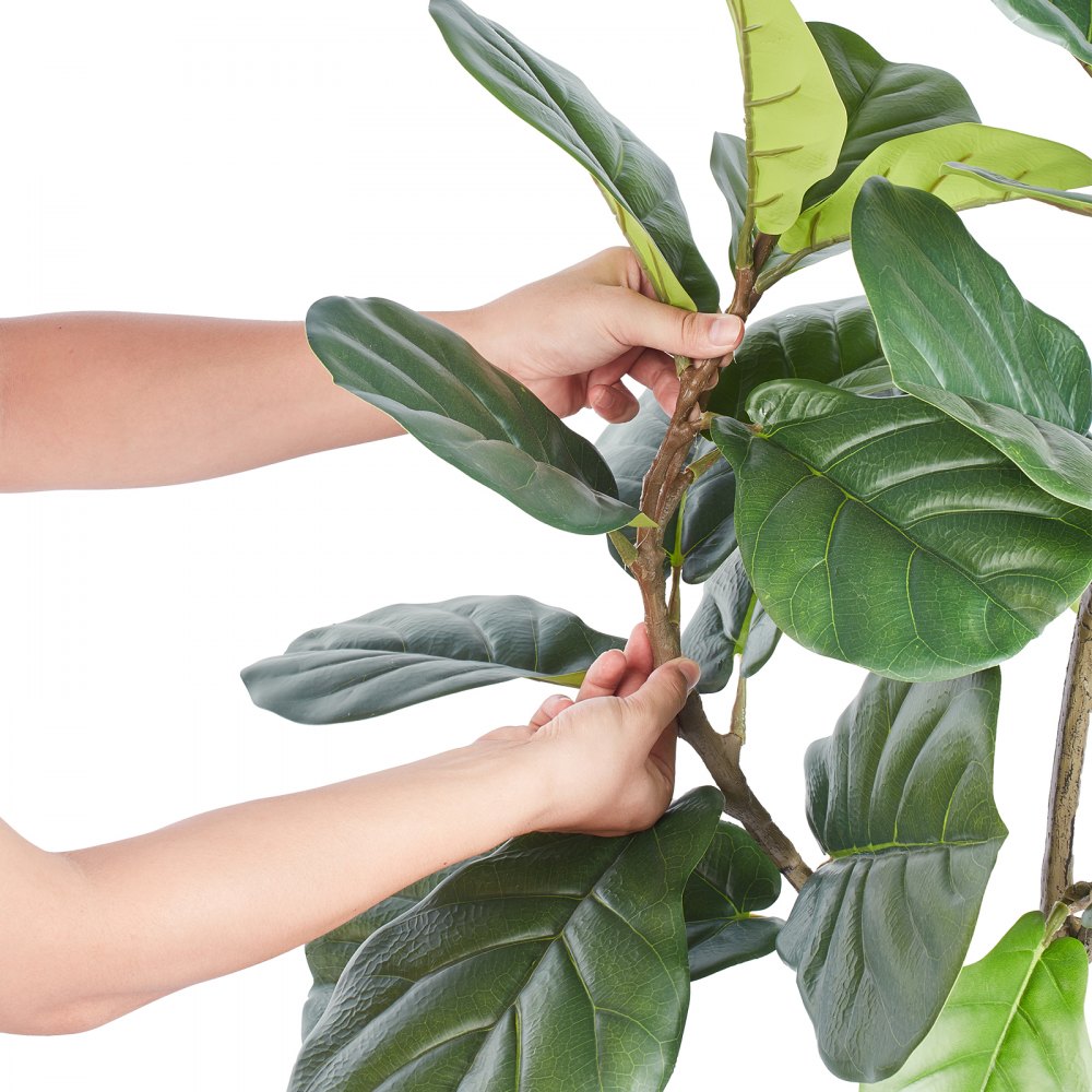 VEVOR Artificial Harp Tree, 6 FT Tall Faux Tulip Plant, PE Material & Anti-Tip Tilt Protection Low-Maintenance Plant, Lifelike Green Fake Potted Tree for Home Office Warehouse Decor Indoor Outdoor