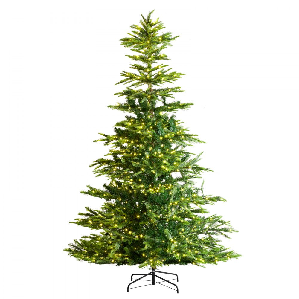 VEVOR Christmas Tree 7.5ft Prelit Artificial Tree with 700 White LEDs 1319 Tips