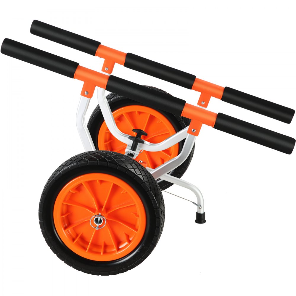VEVOR Heavy Duty Kayak Cart, 450lbs Load Capacity, Detachable Canoe Trolley Cart with 12'' Solid Tires, Adjustable Width & Nonslip Support Foot, for Kayaks Canoes Paddleboards Float Mats Jon Boats