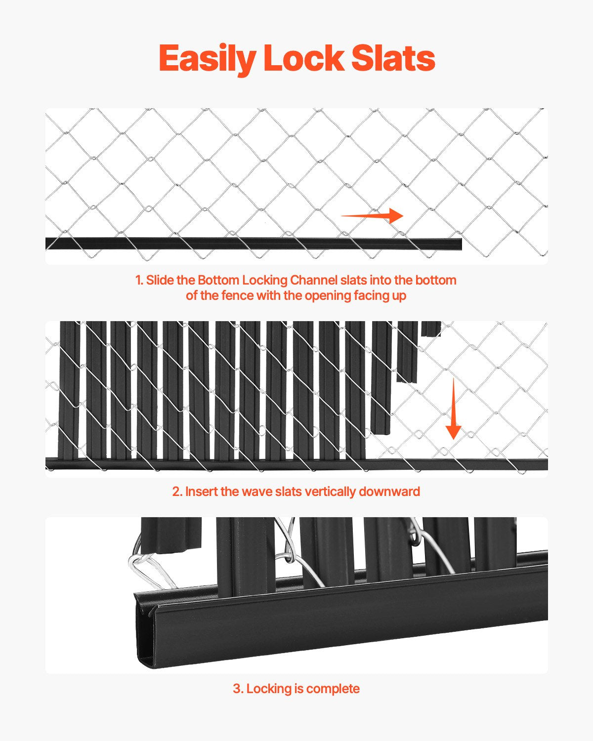 VEVOR Chain Link Fence Privacy Slats Double-Wall with Wings for 8' High Fence