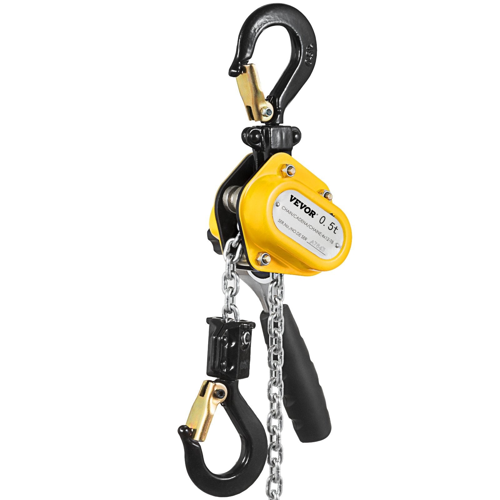 VEVOR 0.5T Lever Block Chain Hoist 3M 10Ft Chain Hoist Alloy Steel G80 Chain Ratchet Lever Hoist with Hook (0.5T 10 Ft)