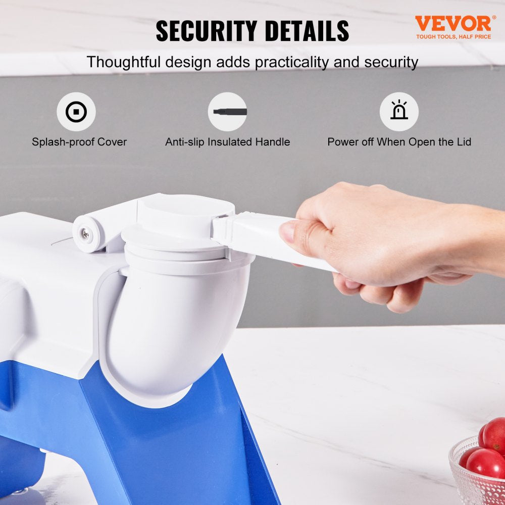 VEVOR Ice Crushers Machine, 176lbs Per Hour Electric Snow Cone Maker with 2 Blades, Shaved Ice Machine, 220W Ice Shaver Machine for Margaritas, Home and Commercial Use, White