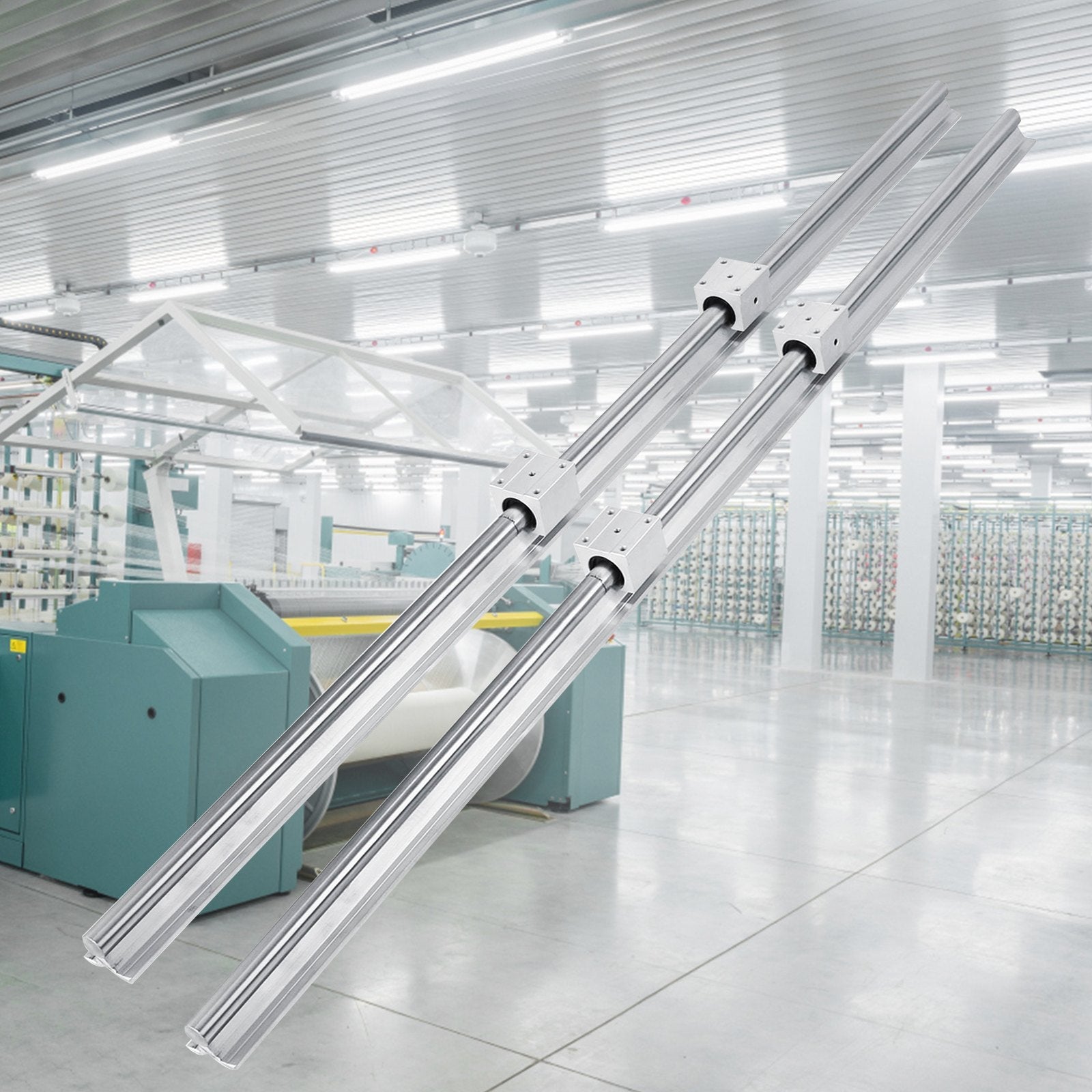 VEVOR 2PCS Linear Rail 0.78-47 Inch, Linear Bearings and Rails with 4PCS SBR20UU Bearing Block, Linear Motion Slide Rails for DIY CNC Routers Lathes Mills, Linear Slide Kit fit X Y Z Axis