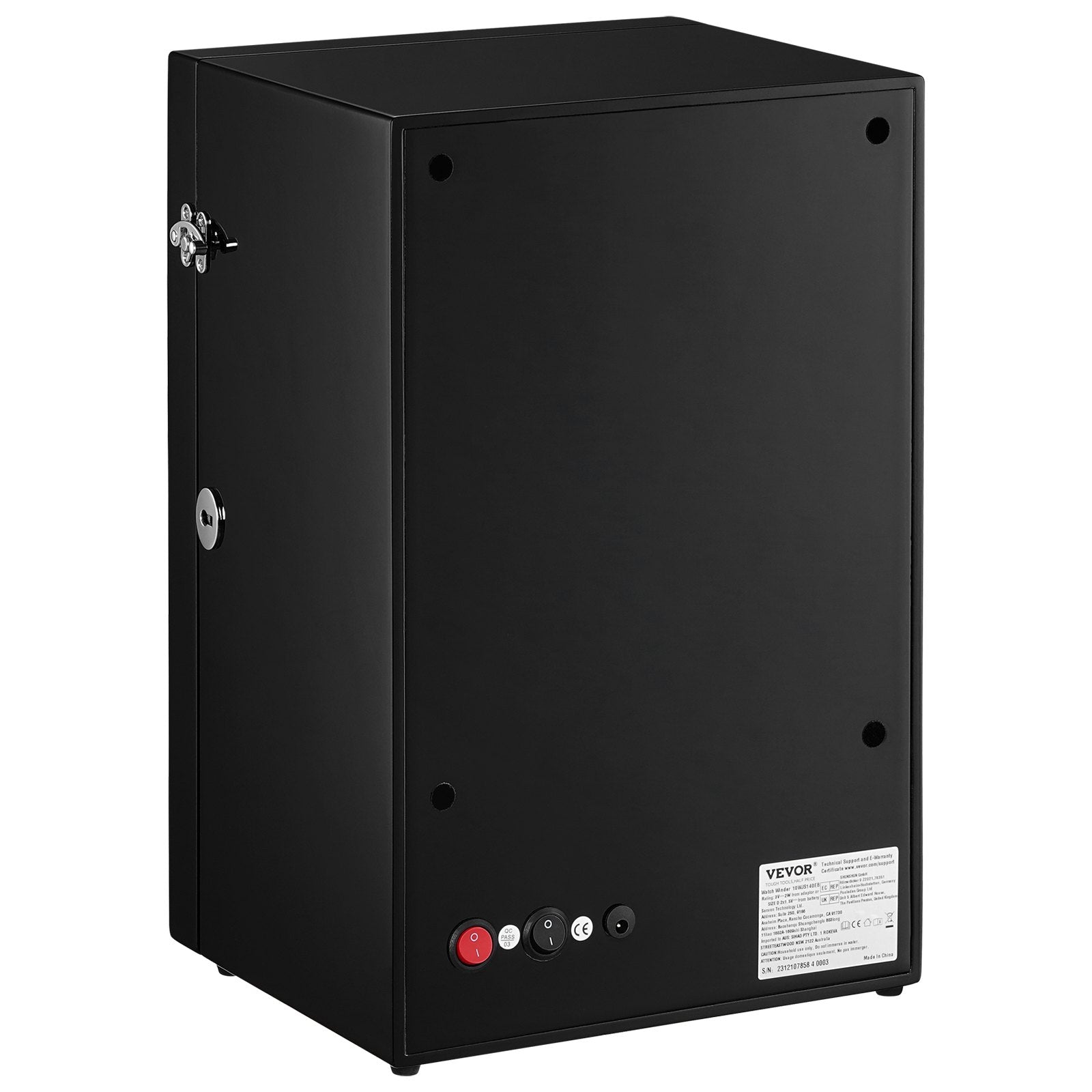 VEVOR Watch Winder, Watch Winder for 4 Men's and Women's Automatic Watches, with 4 Super Quiet Japanese Mabuchi Motors, Blue LED Light and Adapter, High-Density Board Shell and Black PU