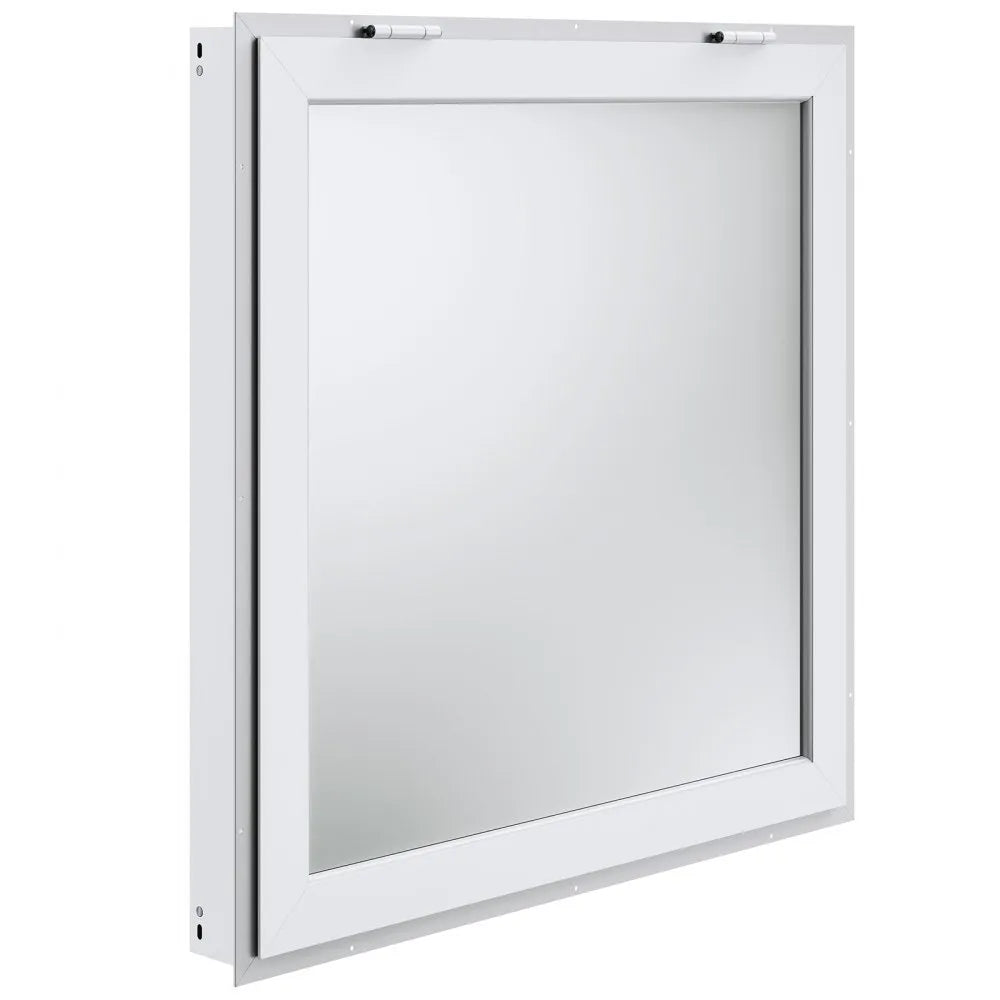 VEVOR Concession Window 36"x36", Aluminum Alloy Food Truck Service Window with 4 Horizontal Sliding Windows & Awning Door & Drag Hook, Up to 85 Degrees Serving Window for Food Truck Concession Trailer