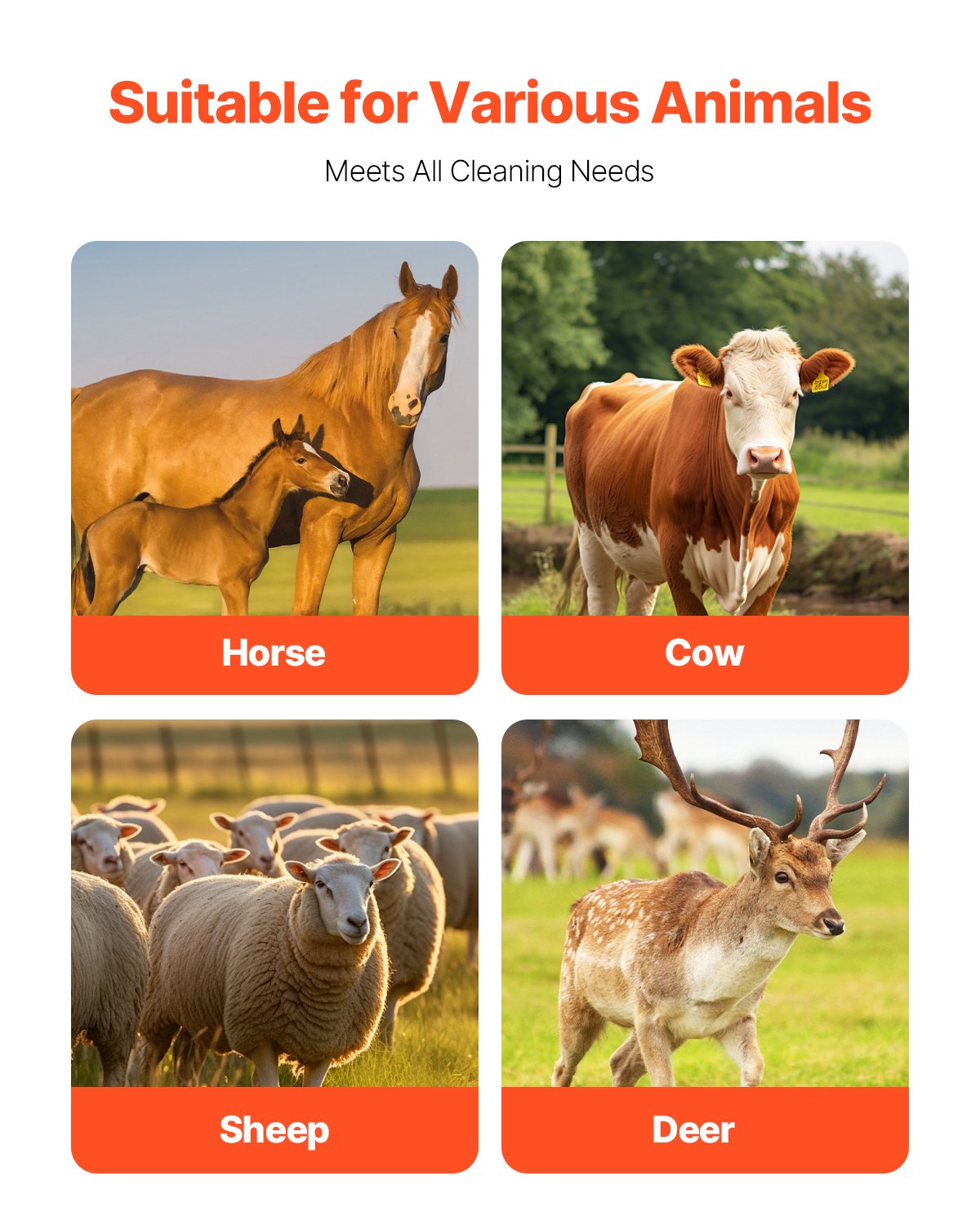 VEVOR Livestock Scratching Brush 17.1 in Horse Scratcher Brush for Itch Relief