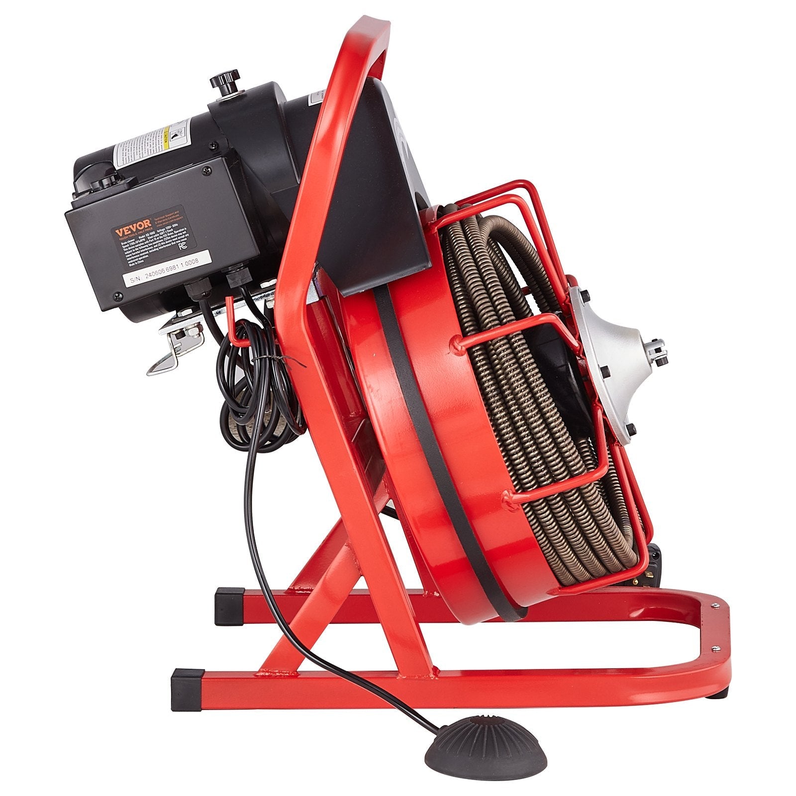 VEVOR Drain Cleaner Machine Drain Auger 50FT x 1/2 Inch Manual Feed & 4 Cutters