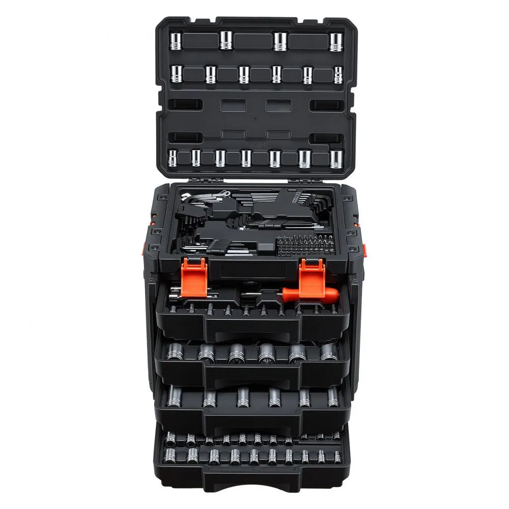 VEVOR 230-Piece Mechanic Tool Kit, Multi-Drive SAE & Metric Socket and Wrench Set with Case
