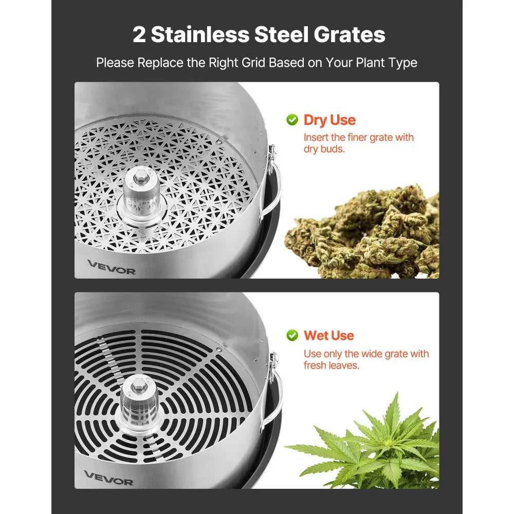 12-Inch Manual Bud & Leaf Bowl Trimmer with Stainless Steel Blades and Clear Viewing Lid