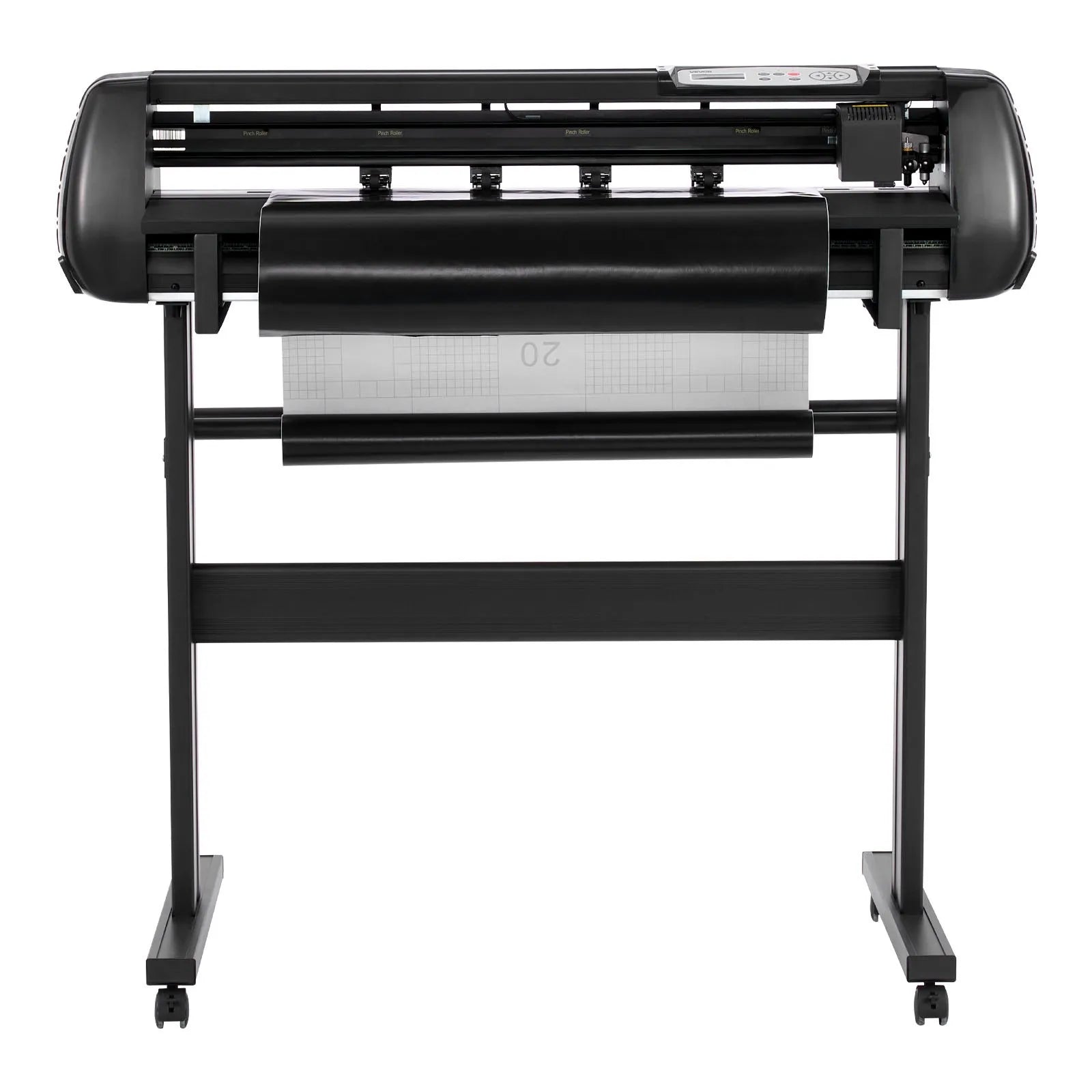 VEVOR Vinyl Cutter Machine, 34 inch Max Feed Width, Dual Blades, Adjustable Force and Speed, LED Display, Vinyl Plotter Cutter Printer Bundle with Sticker Sheets, Transfer Film, Signmaster Software