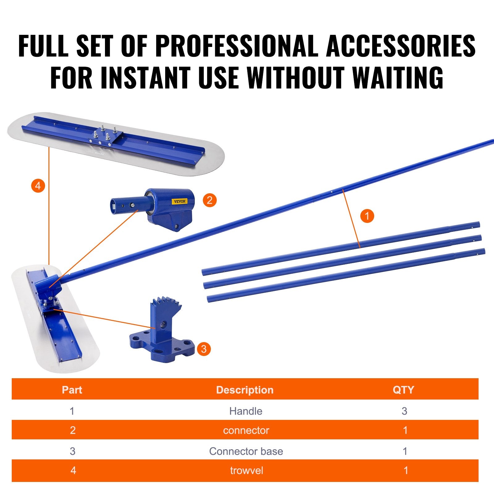 VEVOR Bull Float Manganese Steel Concrete Float 47x11.8 in Concrete Float Tool Cement Tool Bull Concrete Kit Bull Pool Float Bull Float Handle Bull Float Bracket Concrete Tool Finishing Bull Float