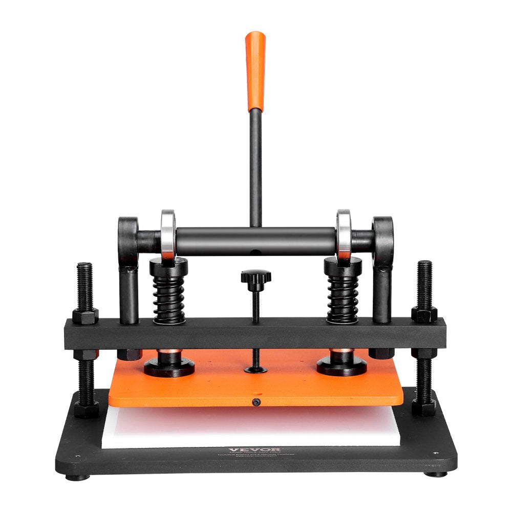 VEVOR Leather Cutting Machine, 14.2 x 10.2 in Embossing Plate Manual Die Cutter, 0.47 in Pressure Stroke Leather Embossing Machine, Dual Guide Shafts Die Cut Machine for Various of Materials
