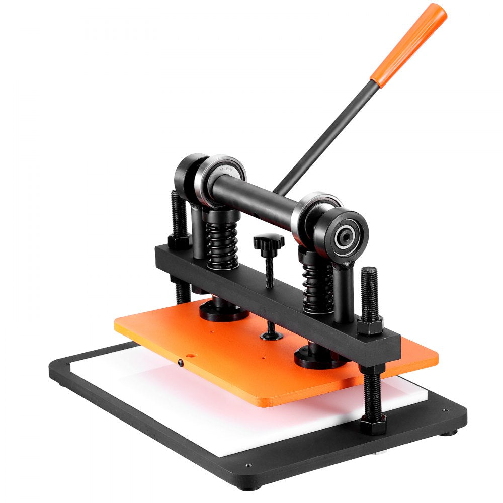 VEVOR Leather Cutting Machine, 14.2 x 10.2 in Embossing Plate Manual Die Cutter, 0.47 in Pressure Stroke Leather Embossing Machine, Dual Guide Shafts Die Cut Machine for Various of Materials