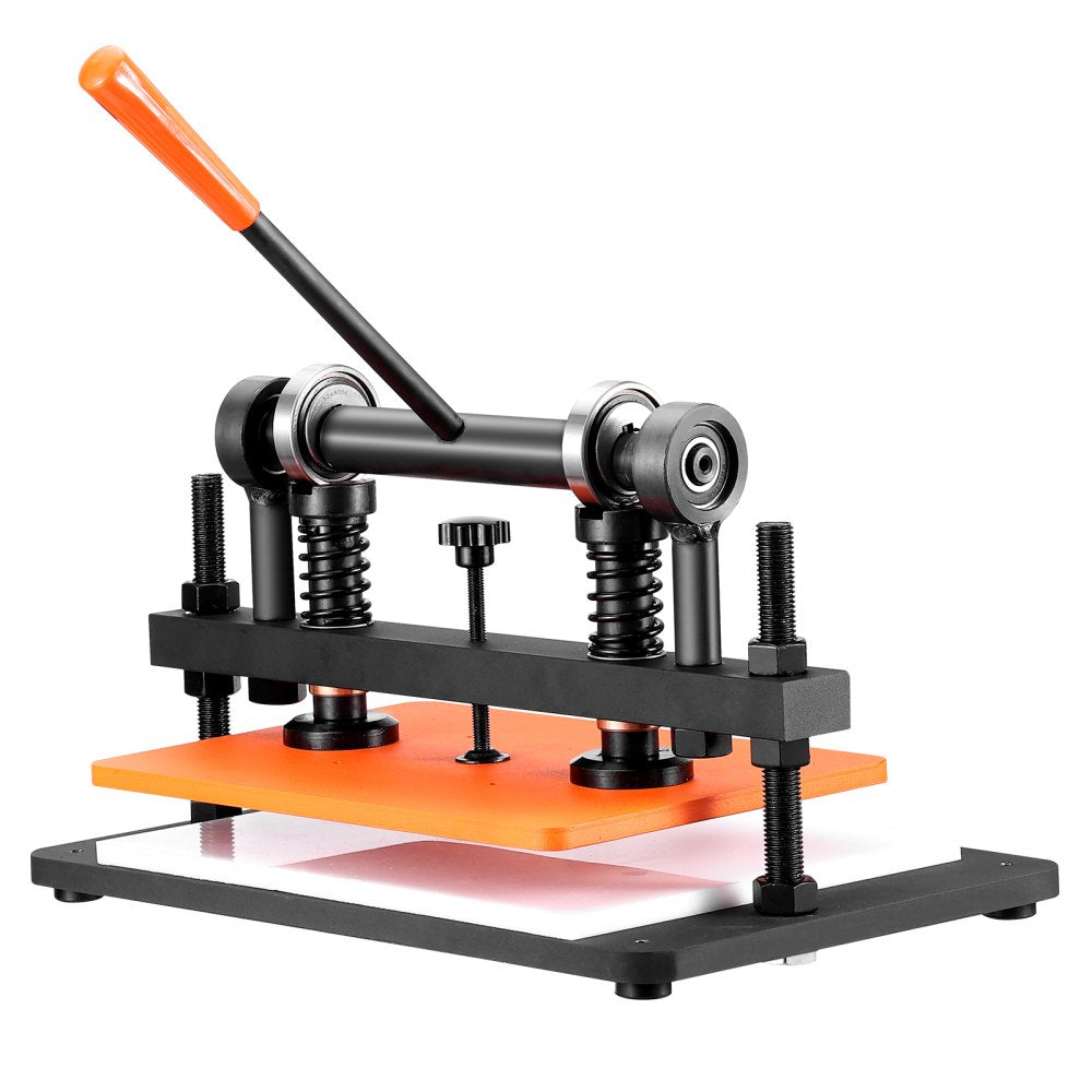 VEVOR Leather Cutting Machine, 14.2 x 10.2 in Embossing Plate Manual Die Cutter, 0.47 in Pressure Stroke Leather Embossing Machine, Dual Guide Shafts Die Cut Machine for Various of Materials