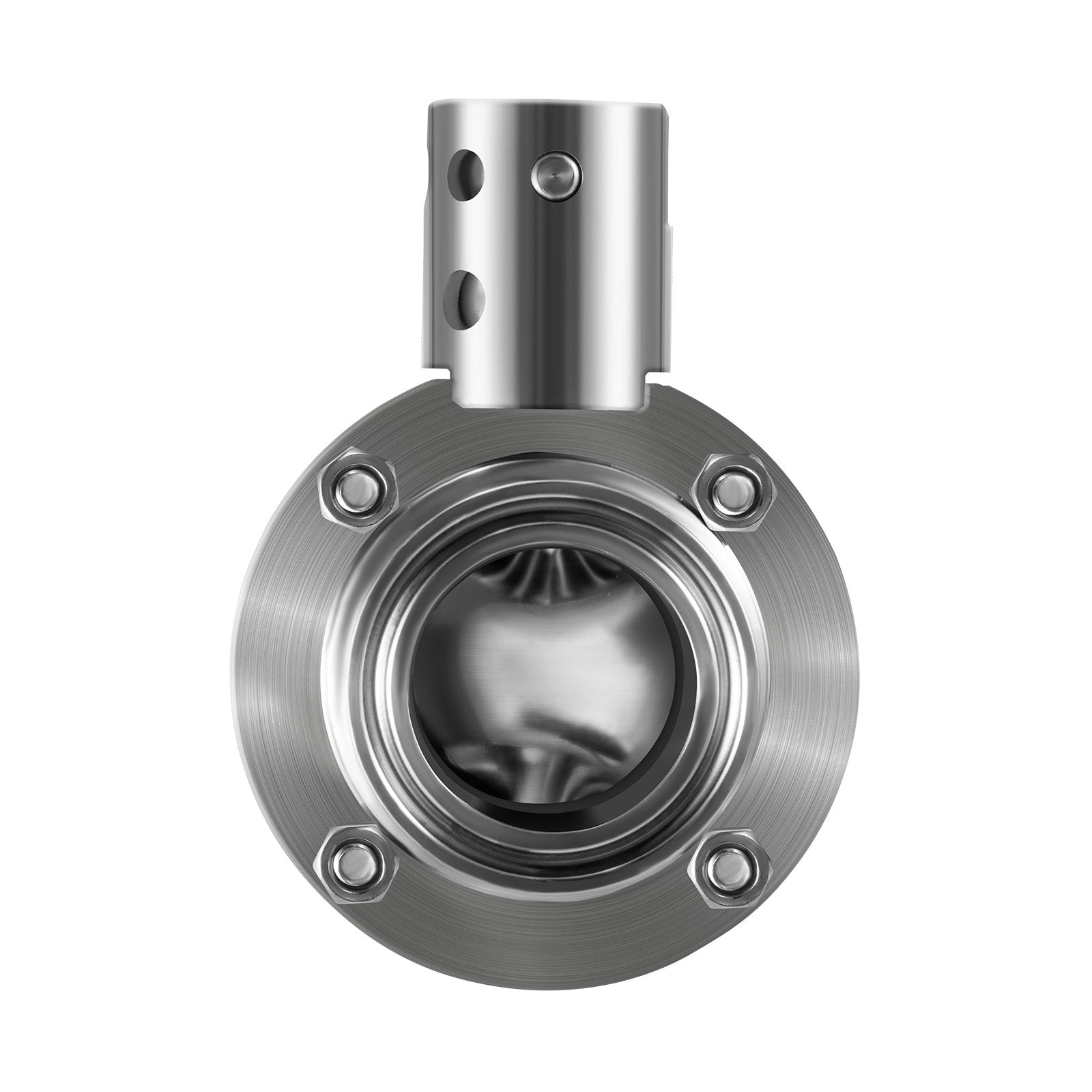VEVOR Sanitary Butterfly Valve 1 Pack Stainless Butterfly Valve 3" Tube Outer Diameter Triclamp Butterfly Valve 304 Stainless Steel Sample Valve Tri Clamp with Pull Handle for Controlling the Fluid