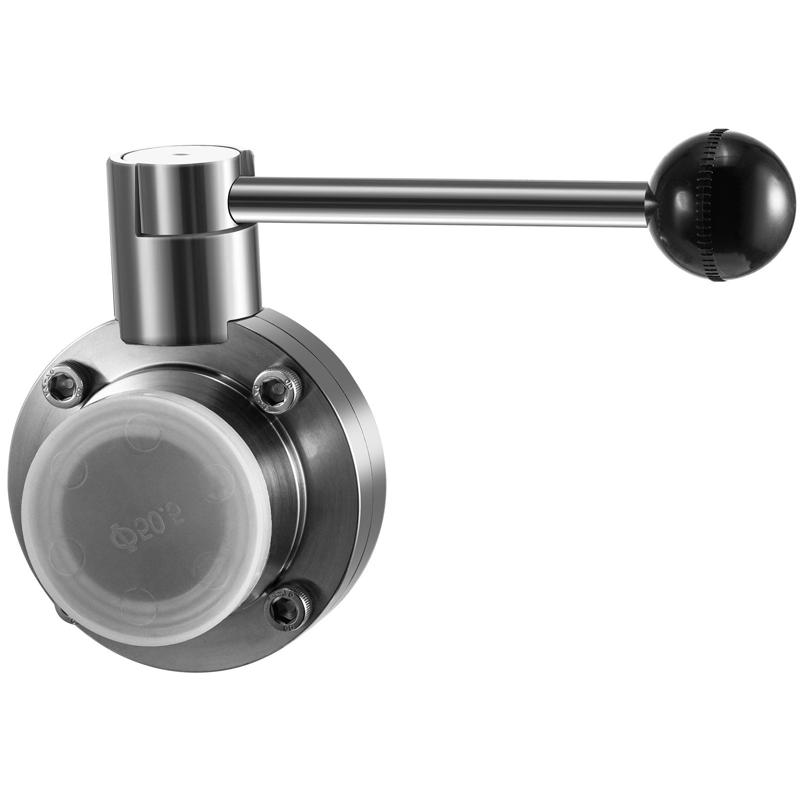 VEVOR Sanitary Butterfly Valve 1 Pack Stainless Butterfly Valve 3" Tube Outer Diameter Triclamp Butterfly Valve 304 Stainless Steel Sample Valve Tri Clamp with Pull Handle for Controlling the Fluid