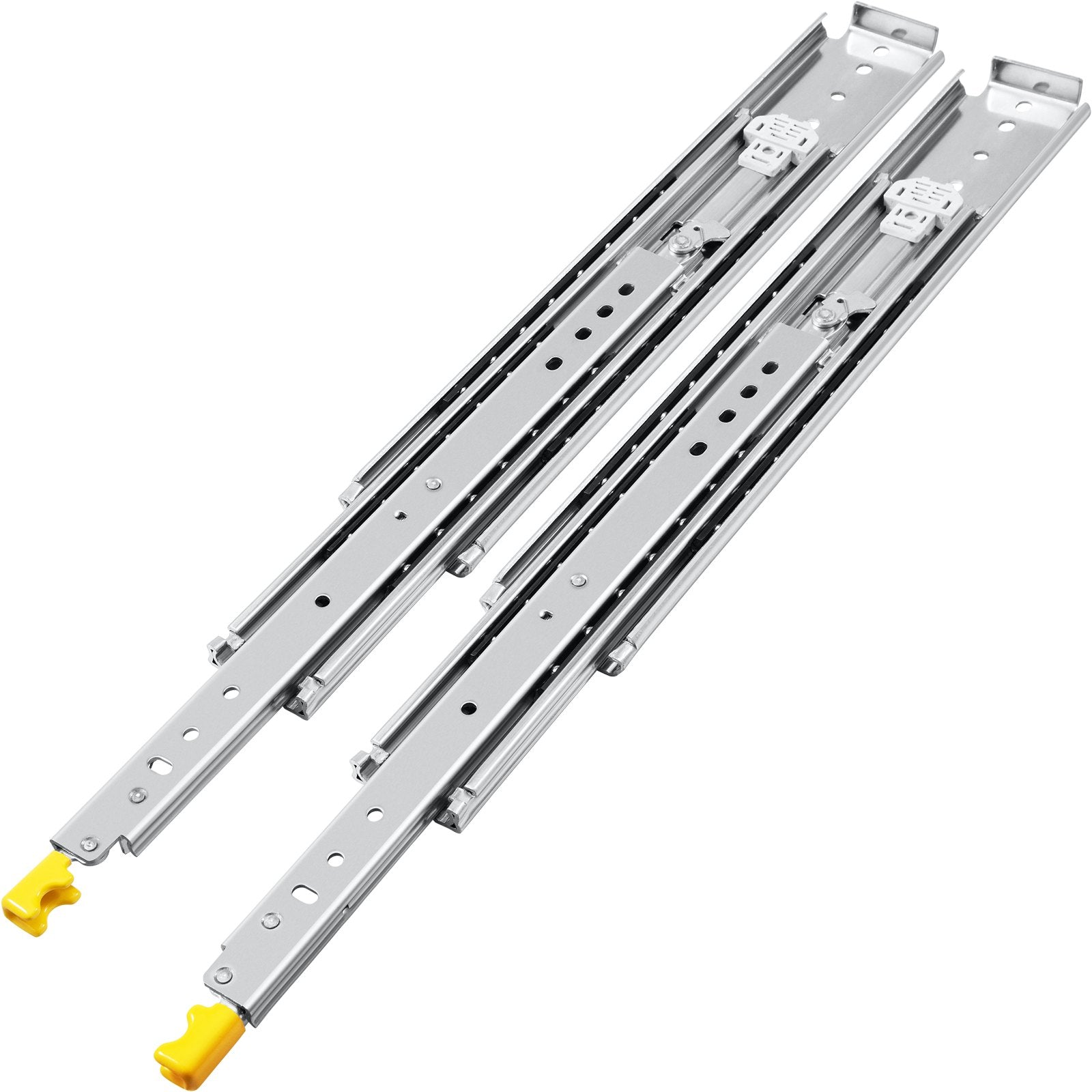 VEVOR Drawer Slides with Lock, 1 Pair 24 inch, Heavy-Duty Industrial Steel up to 500 lbs Capacity, 3-Fold Full Extension, Ball Bearing Lock-in & Lock-Out, Side Mount