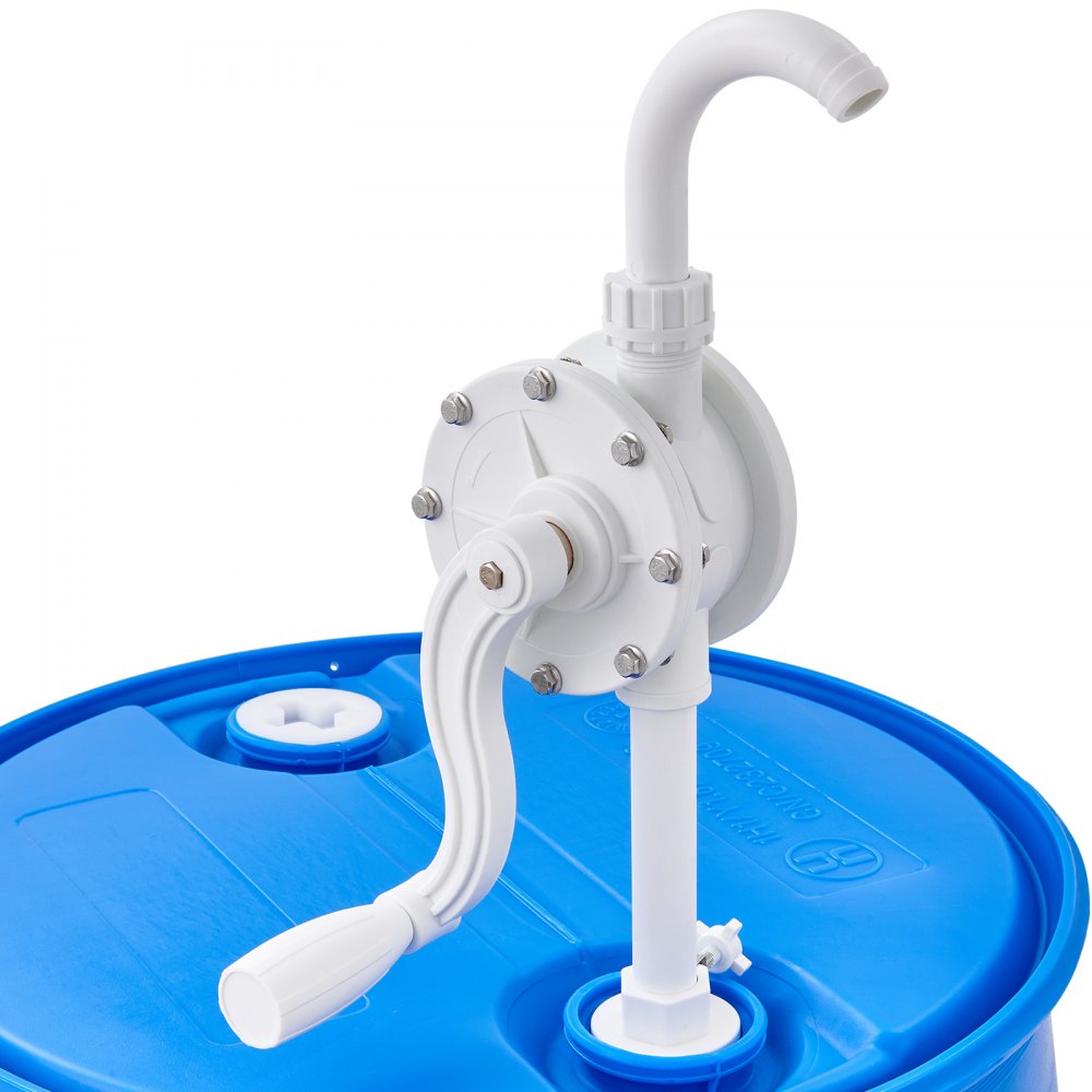 VEVOR Drum Pump, 6.5 GPM Flow, Rotary Barrel Pump Hand Crank, Fits 5 to 55 Gallon Drums with 3-Section Suction Tube Assembly and Hose, Designed for Fast Transfer of Water, Alcohol, Corrosive Liquids