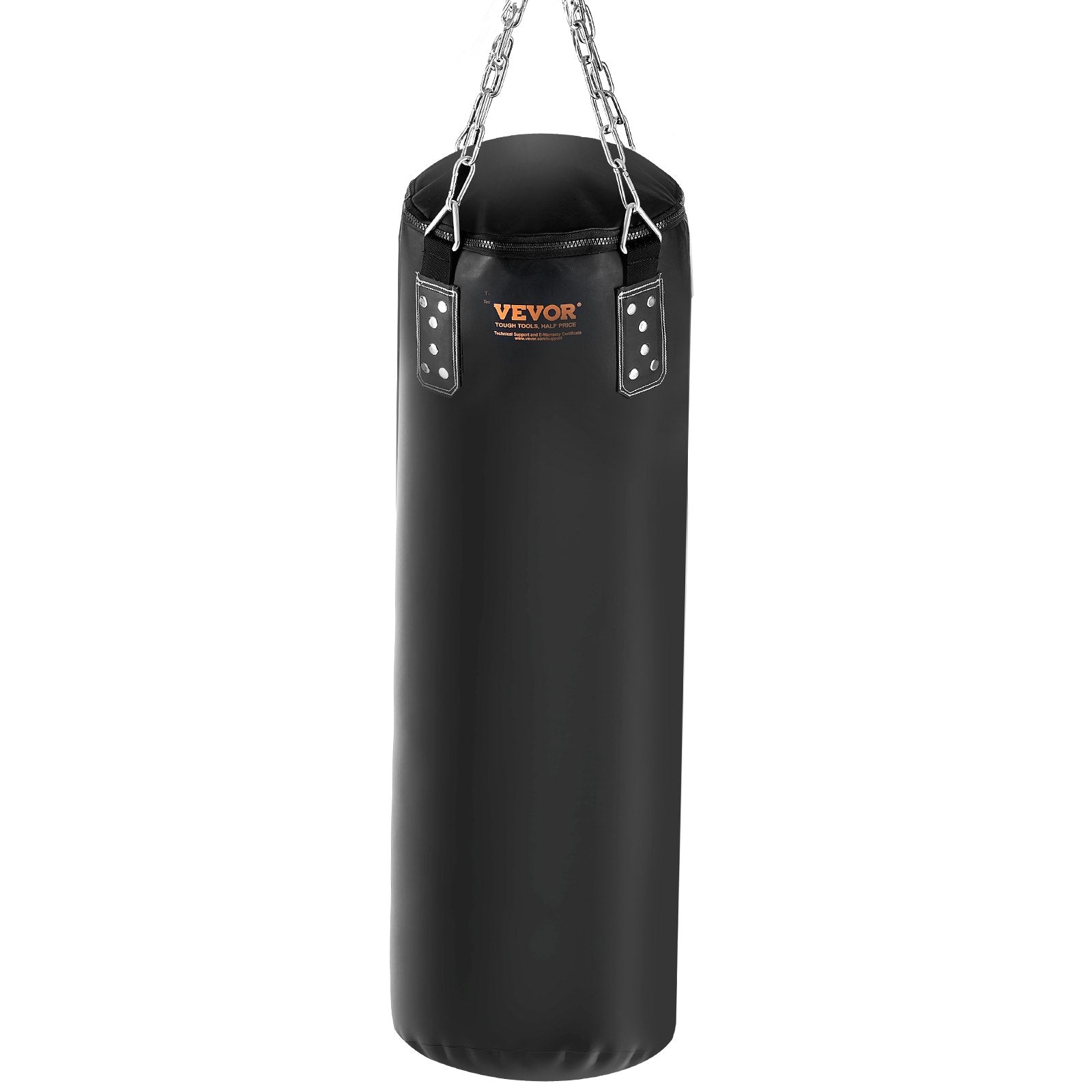 VEVOR Punching Bag for Adults, 4ft PVC Heavy Boxing Bag Set, Punching Bag with Chains and Gloves, Hanging Boxing Bag for MMA Karate Judo, Muay Thai Kickboxing Boxing, Home Gym Training, (Unfilled)