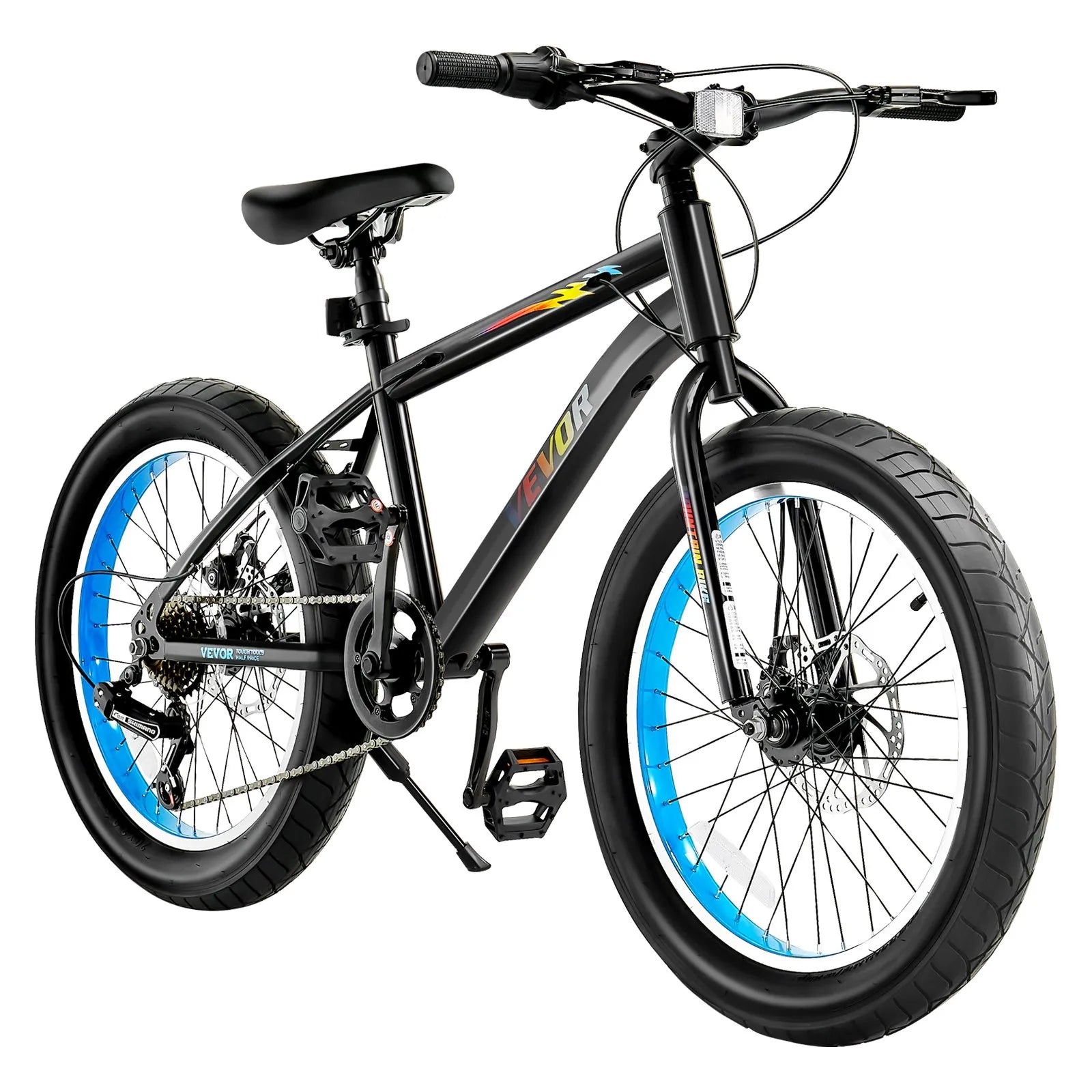 VEVOR 20” Kids Mountain Bike – 7-Speed Fat Tire MTB with Dual Disc Brakes