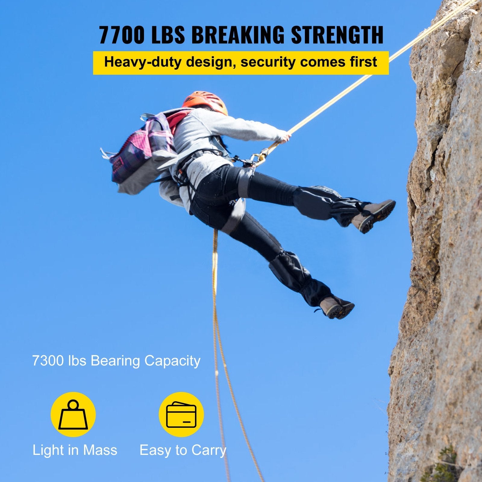 VEVOR Twin Sheave Block and Tackle 1/2" x 100Ft Twin Sheave Block with Braid Rope 30-35KN 6600-7705LBS Double Pulley Rigging