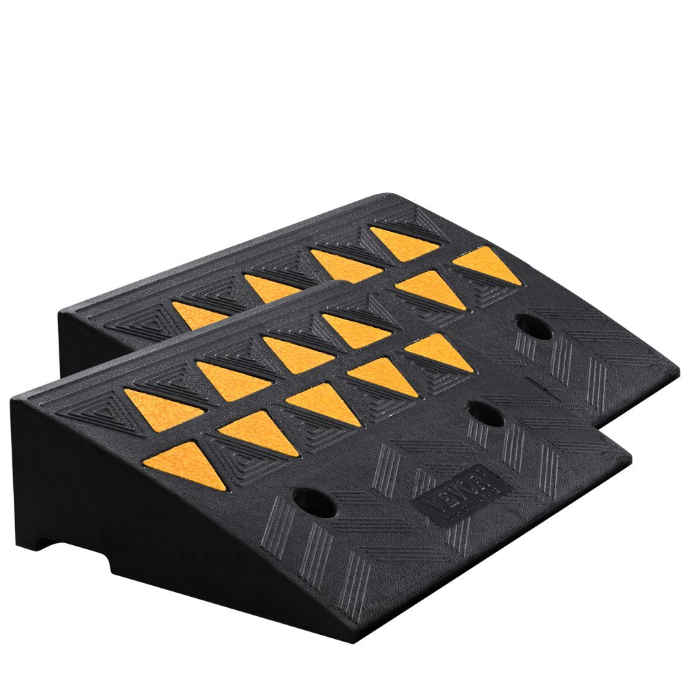 VEVOR Rubber Curb Ramp 2 Pack, 5" Rise Height Heavy-Duty 33069 lbs/15 T Capacity Threshold Ramps, Driveway Ramps with Stable Grid Structure for Cars, Wheelchairs, Bikes, Motorcycles