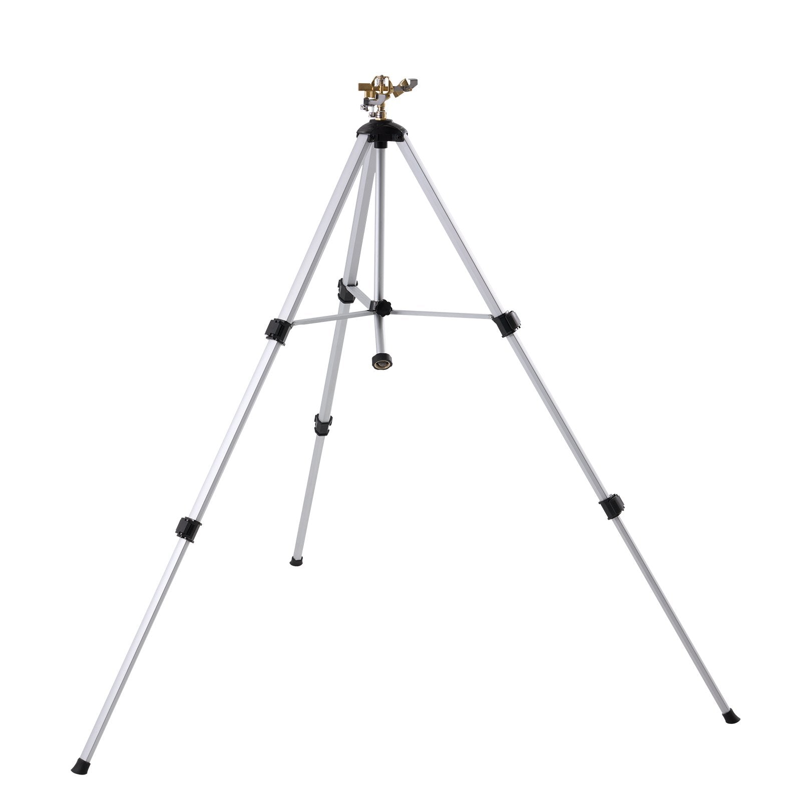 VEVOR Tripod Sprinkler 360° Spray Heavy Duty Sprinklers for Lawn Garden Gray