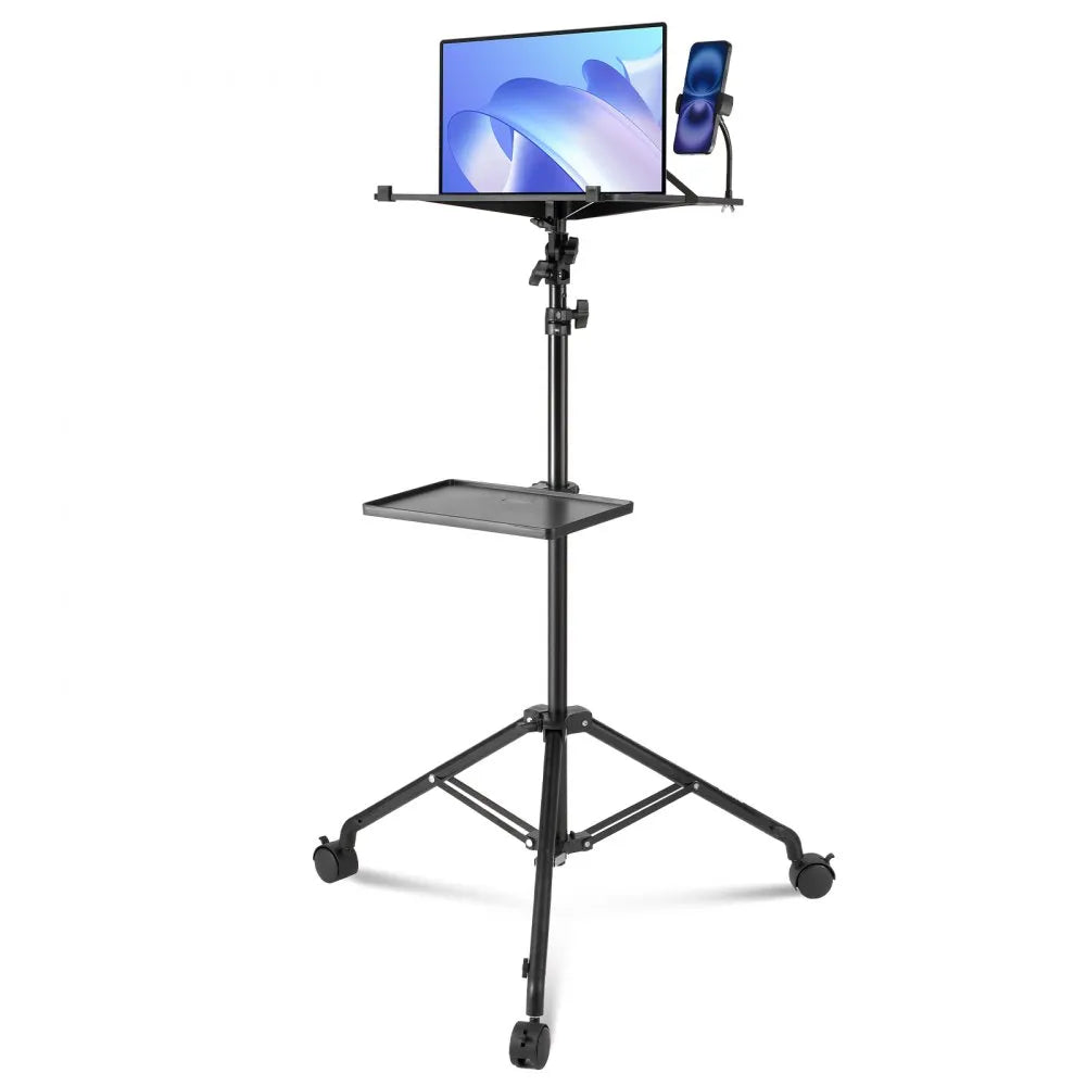 VEVOR Projector Stand with Wheels Laptop Stand Tripod Height from 31.3 to 67.3"