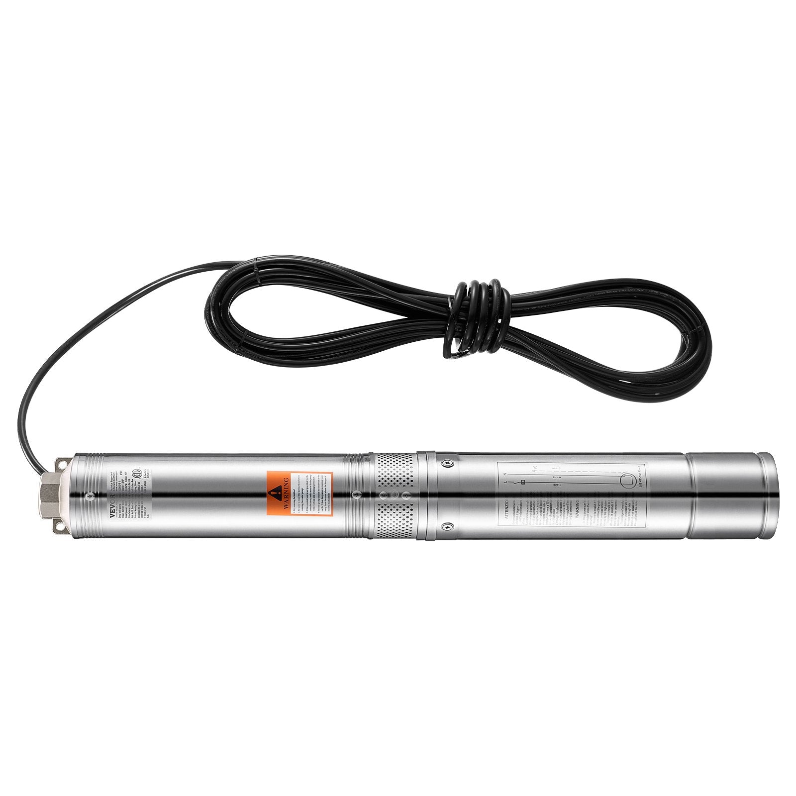 VEVOR 1HP Deep Well Submersible Pump Stainless Steel Water Pump 31.7 GPM 207 ft
