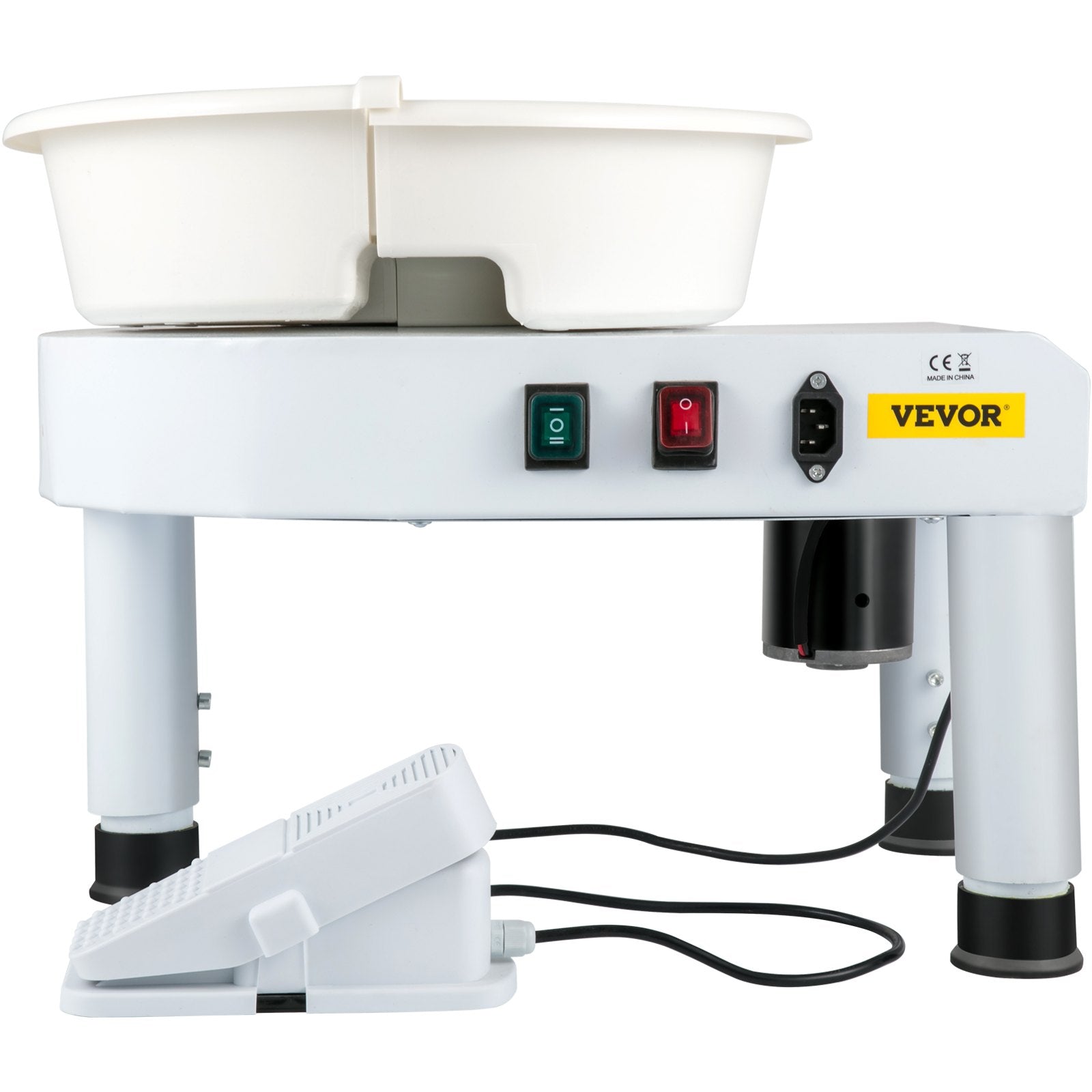 VEVOR Pottery Wheel, 14in Ceramic Wheel Forming Machine, 0-300RPM Speed Manual Adjustable 0-7.8in Lift Leg, Foot Pedal Detachable Basin, Sculpting Tool Accessory Kit for Work Art Craft DIY