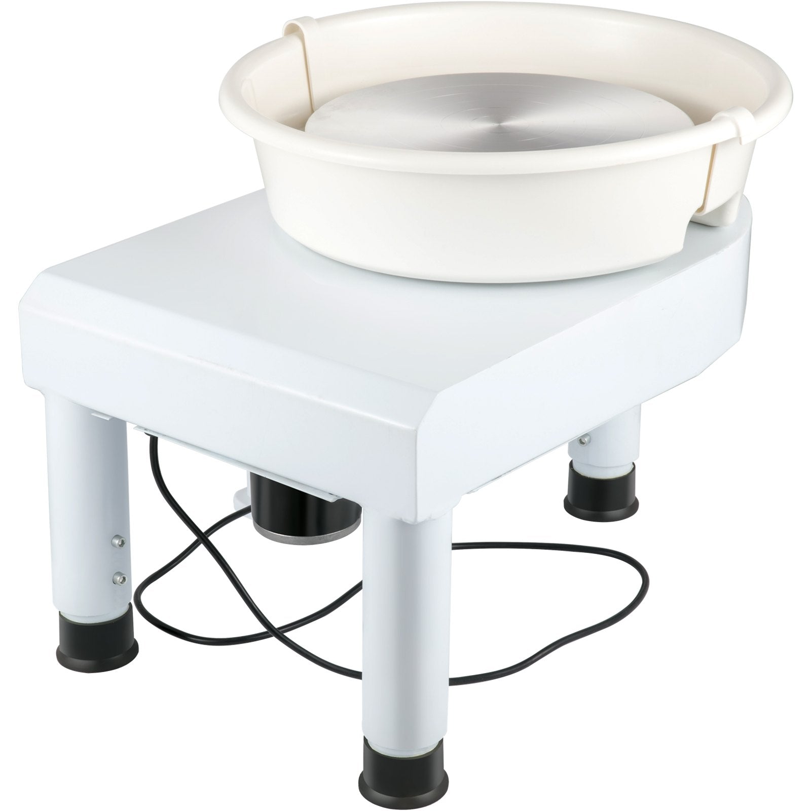 VEVOR Pottery Wheel, 14in Ceramic Wheel Forming Machine, 0-300RPM Speed Manual Adjustable 0-7.8in Lift Leg, Foot Pedal Detachable Basin, Sculpting Tool Accessory Kit for Work Art Craft DIY