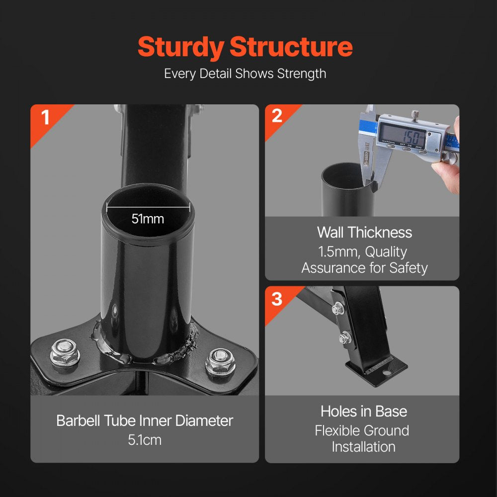 VEVOR Weight Plate Rack Weight Plate Tree Home Gym Barbell Storage Stand 2 inch