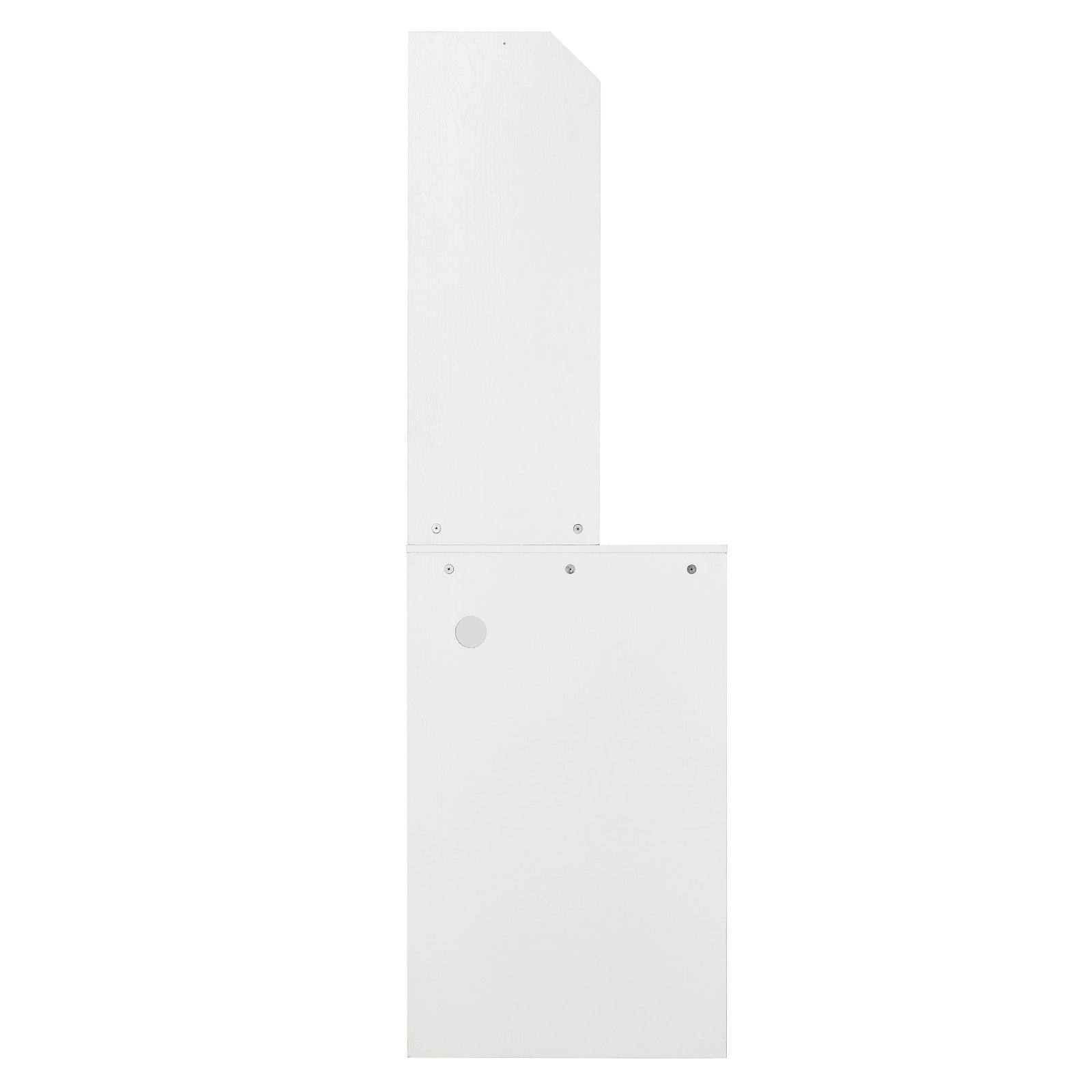 VEVOR 64" Corner Storage Cabinet with Charging Station Adjustable Shelves White