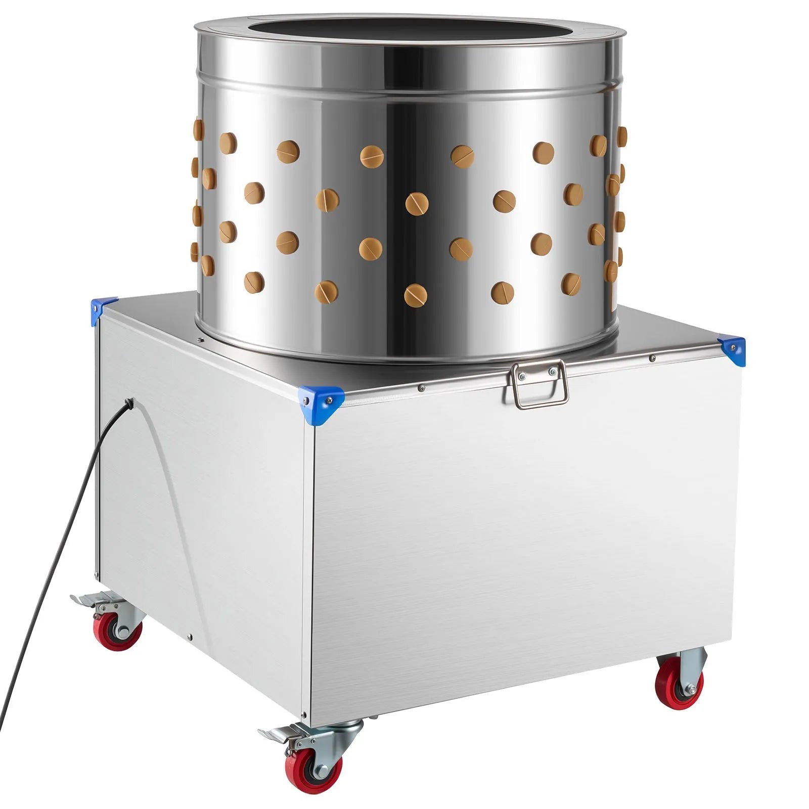 VEVOR Chicken Plucker Machine, 23.6 in Drum, 2200W & 240RPM Electric Chicken Plucking Machine with 119 Soft Fingers & Transport Wheels, Stainless Steel Feather Remover for Processing 2-4 Chicks Once