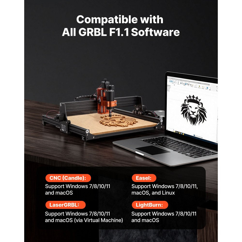 VEVOR CNC Router Machine – 300W Spindle | Large 400×400 mm Work Area